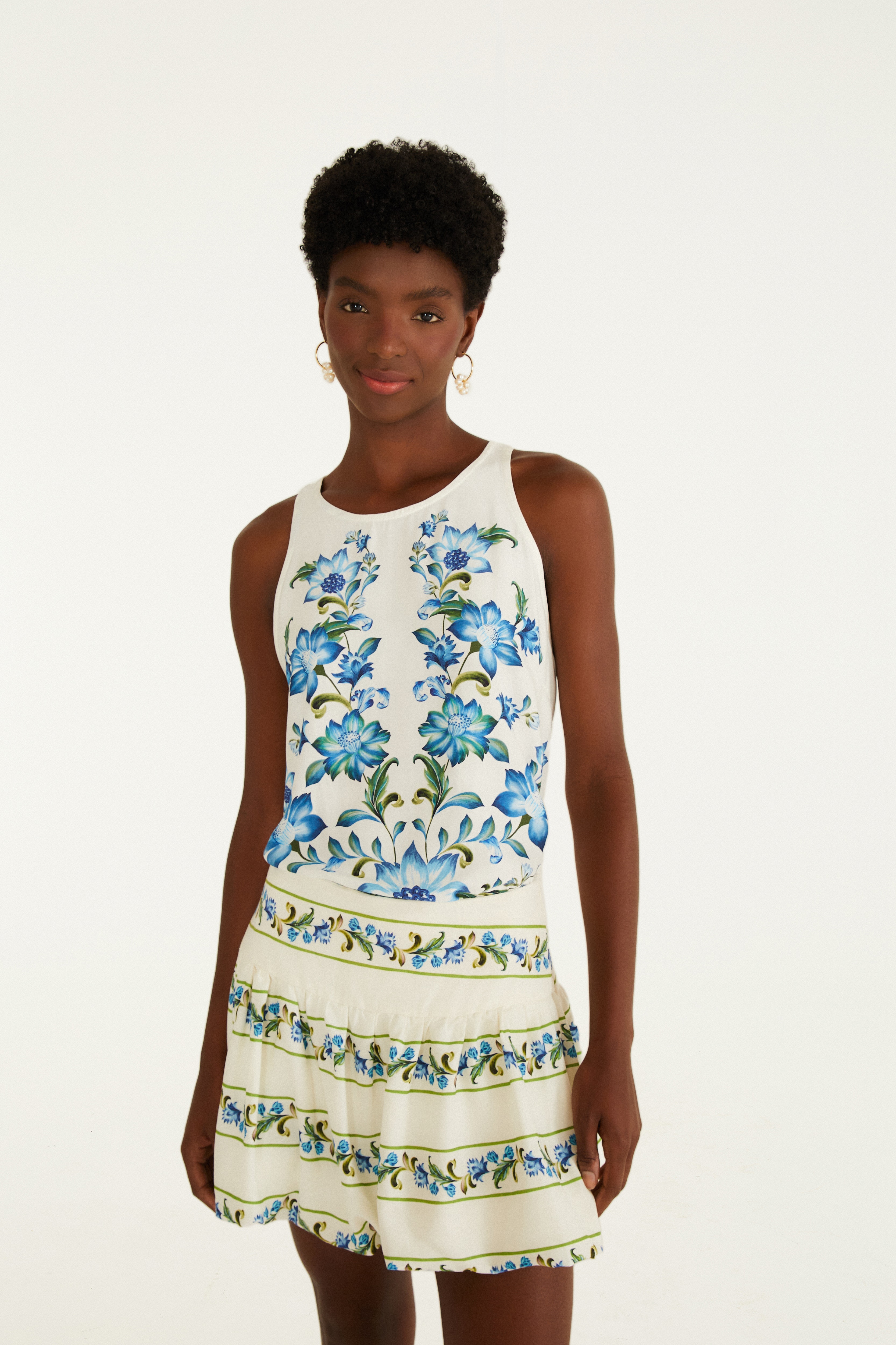 Short Saia Balonê Estampado Laura