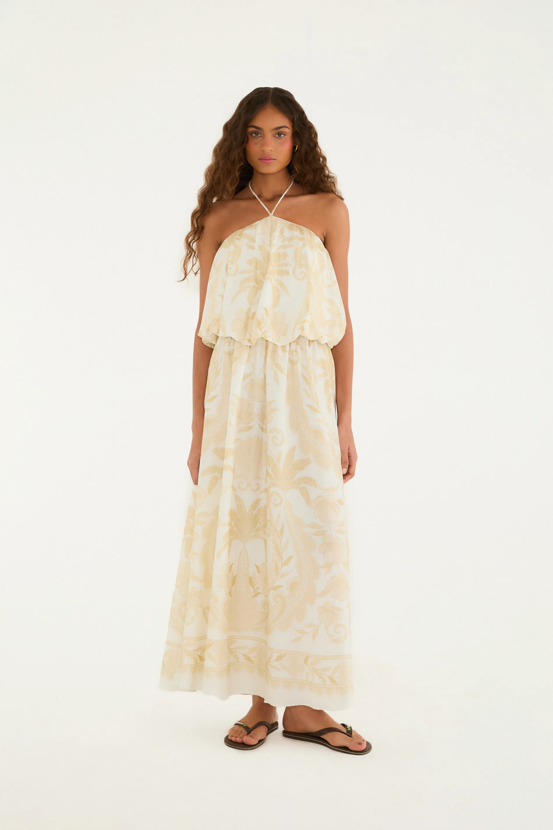 Vestido Longo Estampado Tina