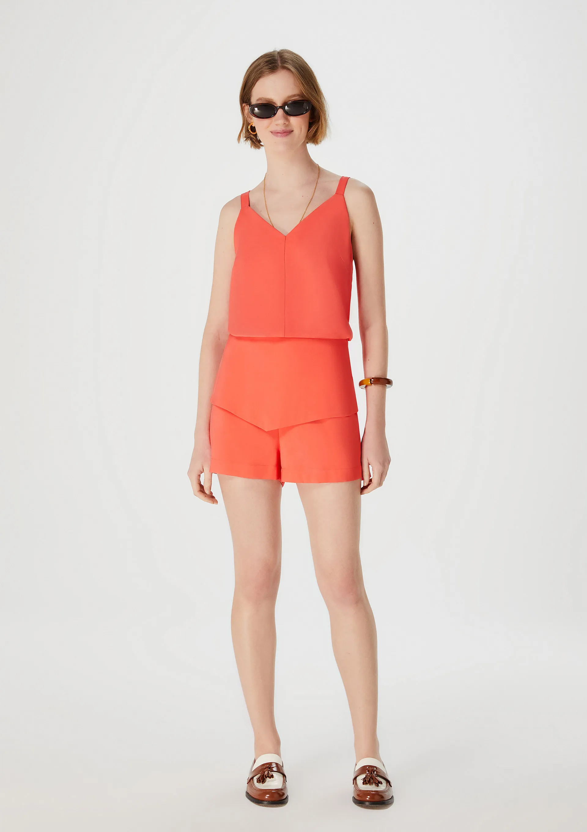 Shorts Feminino Curto Cintura Alta - Vermelho