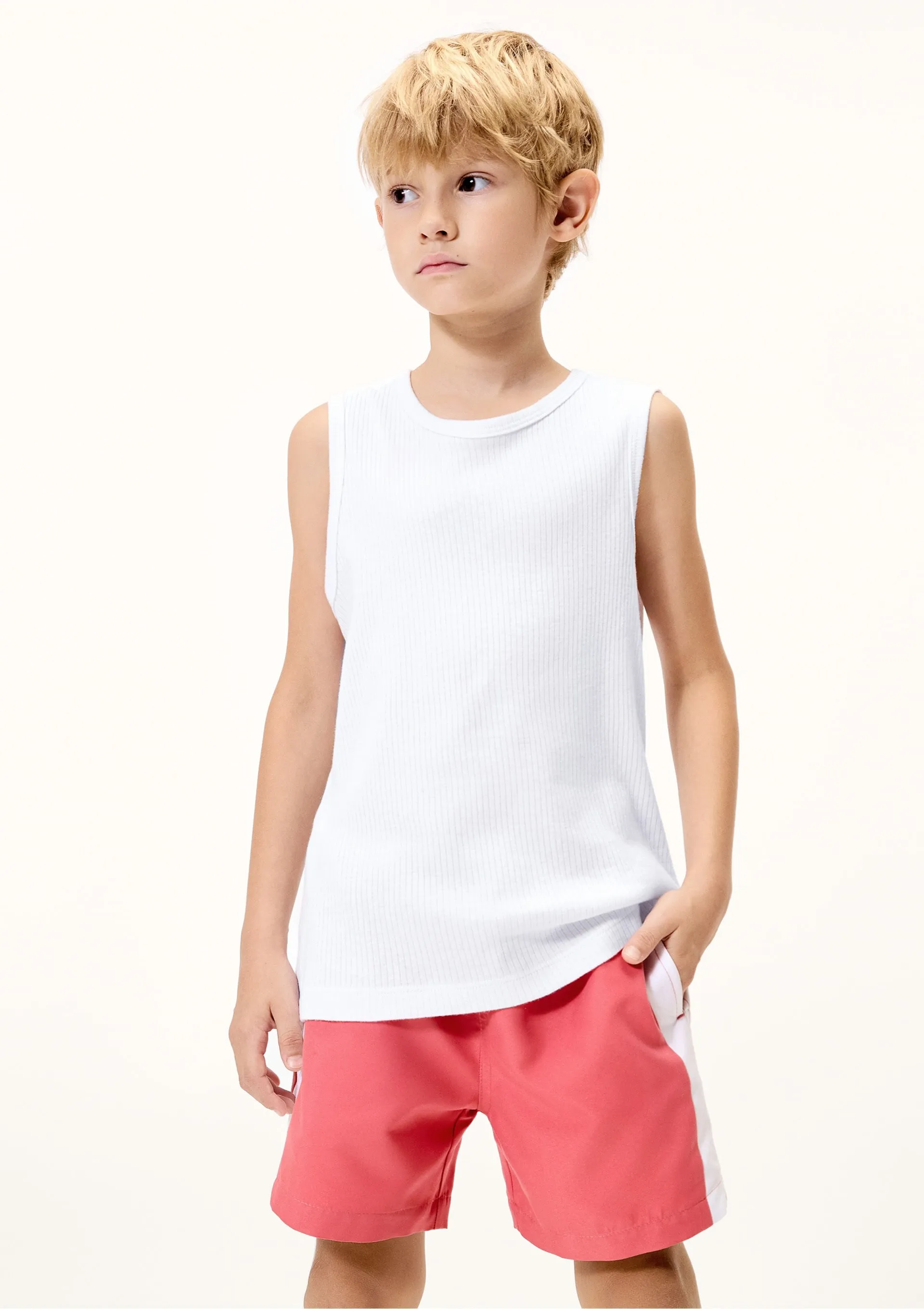 Regata Infantil Menino Básica Canelada - Branco