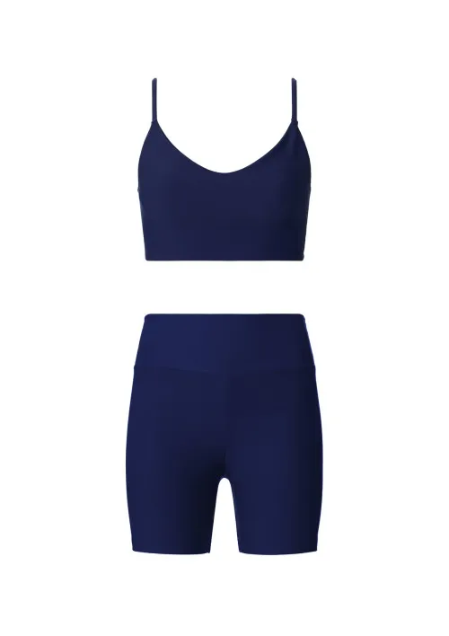 Kit Top E Bermuda Esportiva Proteção UV - Azul