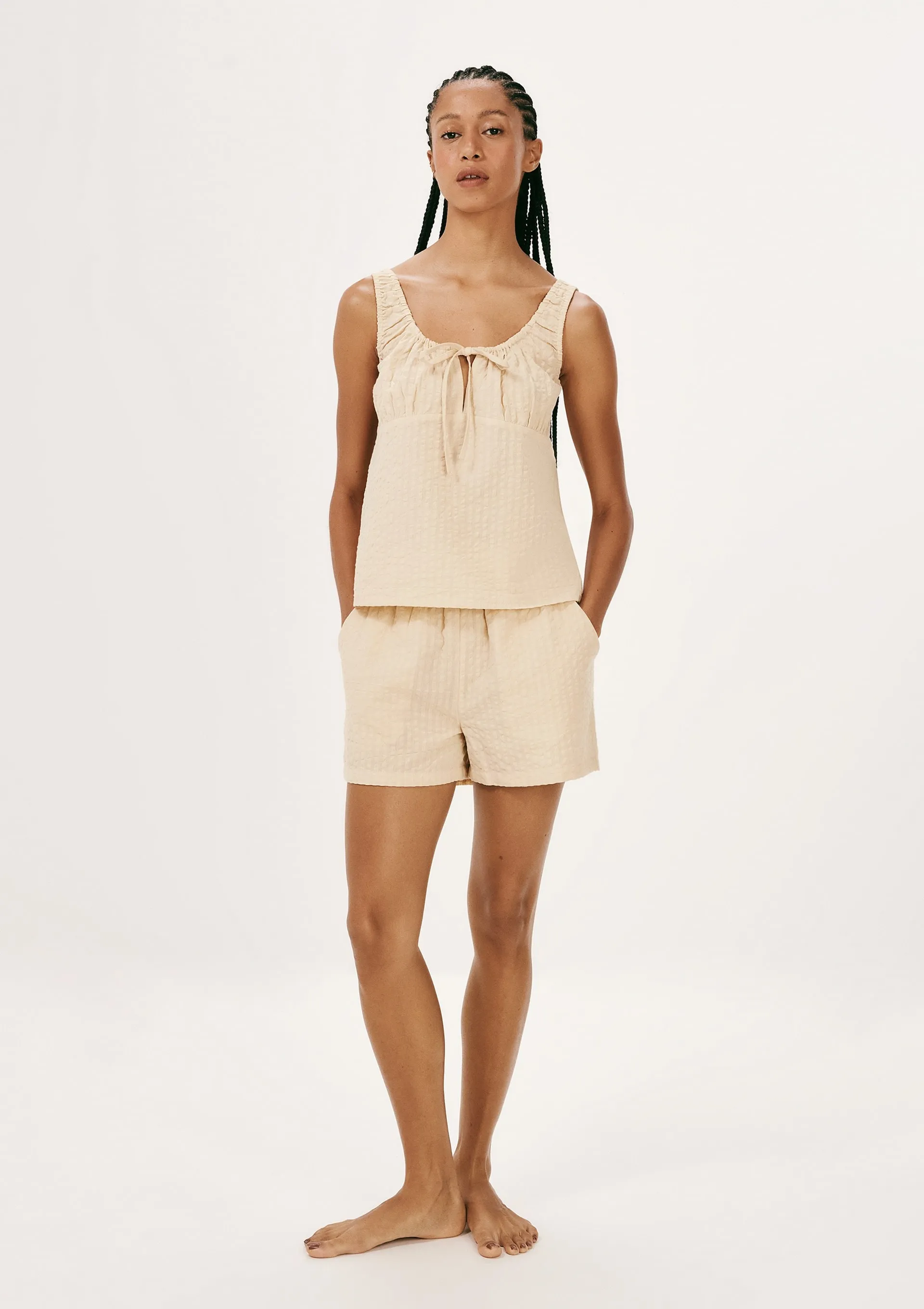 Pijama Feminino Curto Boho Anarruga - Bege