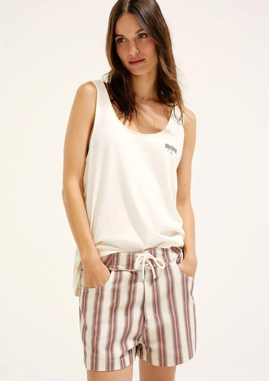 Shorts De Sarja Estampado Hering + Cosmo - Marrom