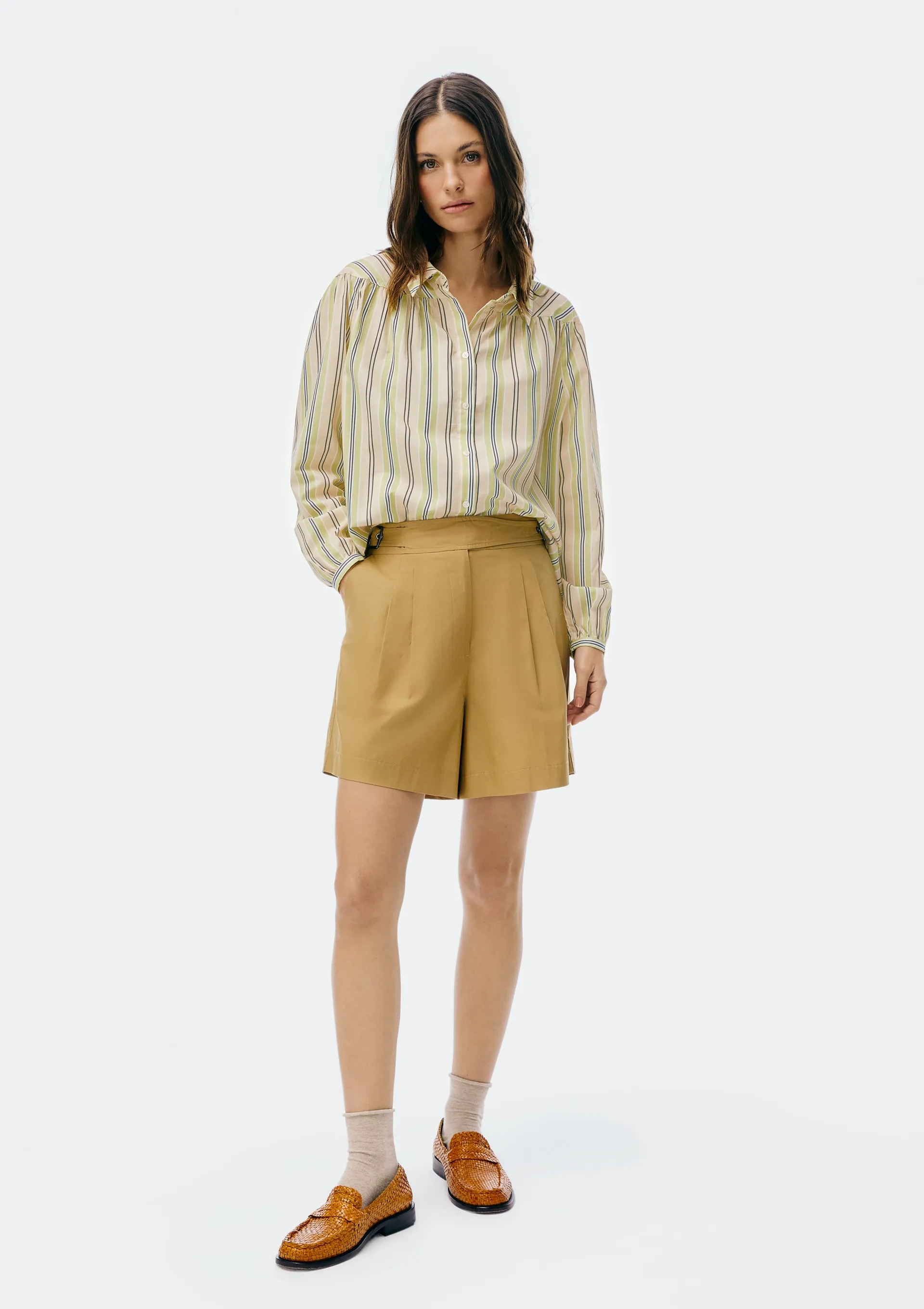 Shorts Feminino Evasê - Caqui