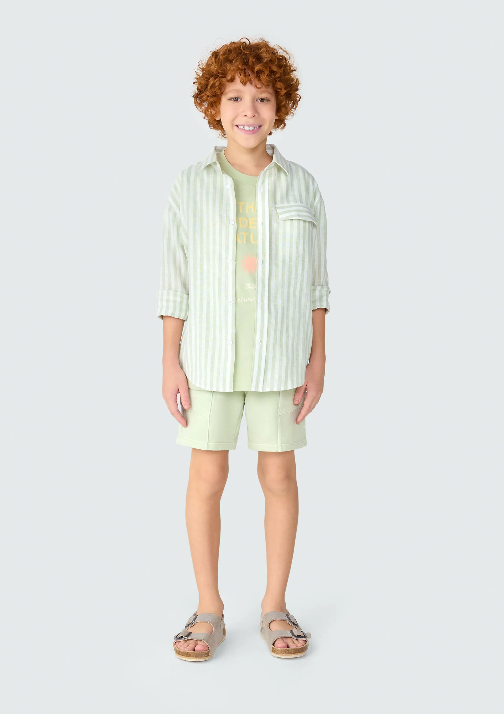 Camisa Infantil Menino Manga Longa Listrada - Verde
