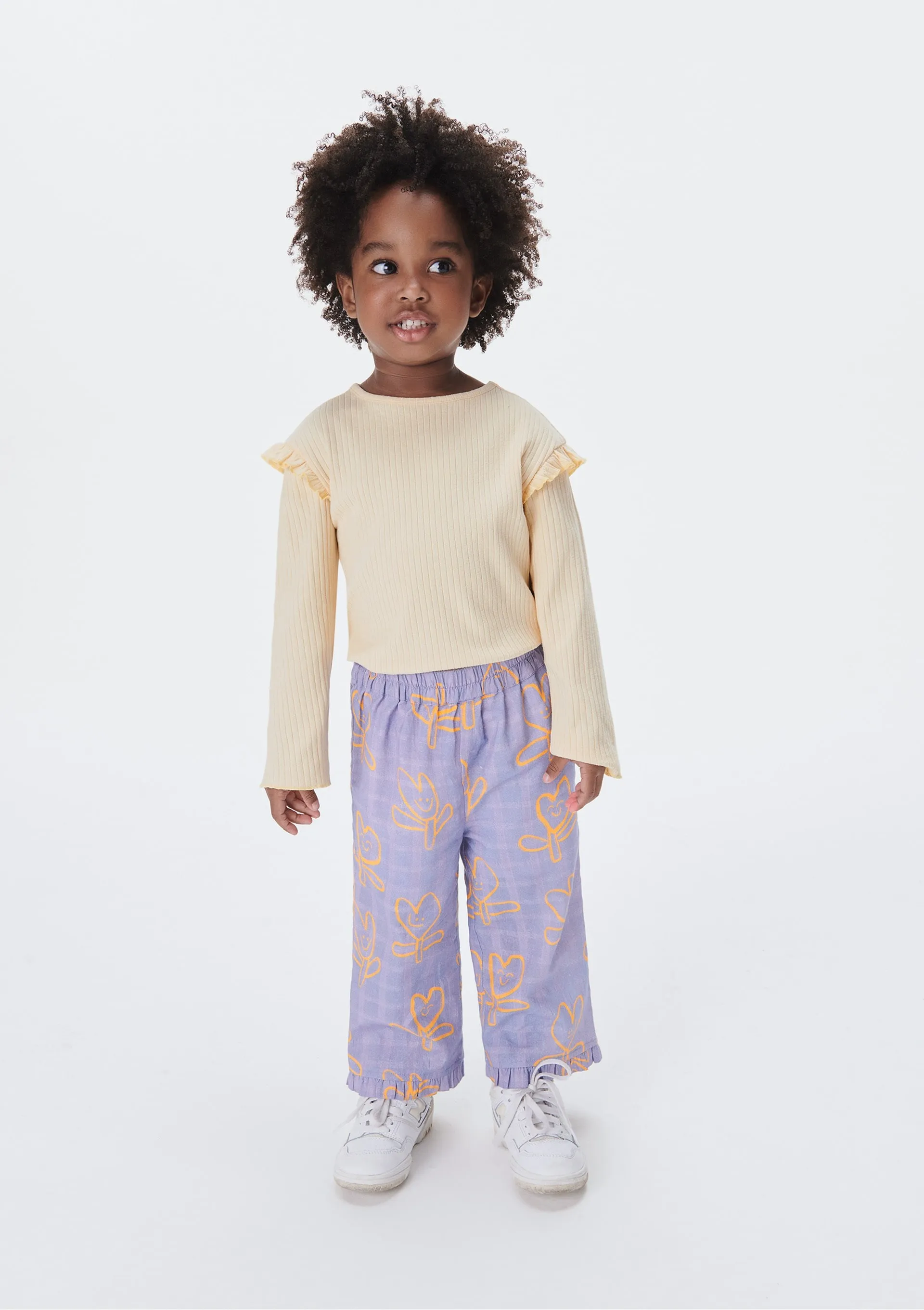 Calça Reta Infantil Menina Toddler Estampada - Lilás