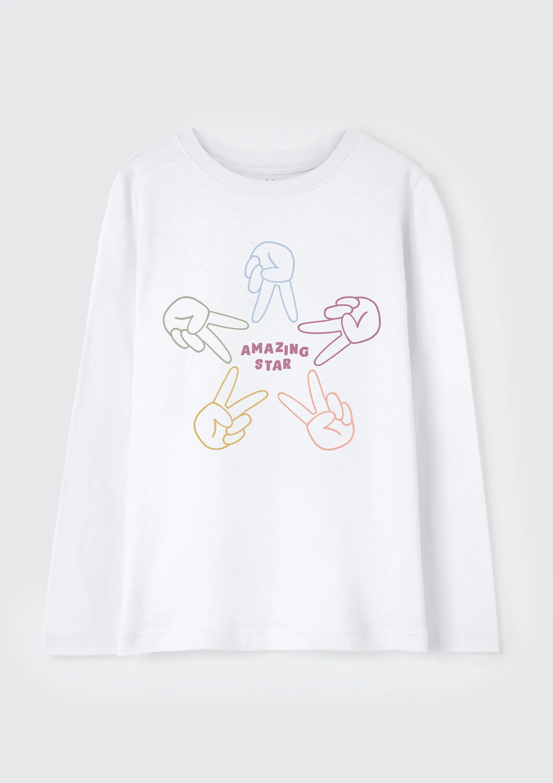 Blusa Infantil Menina Manga Longa Com Estampa Hering Kids - Branco