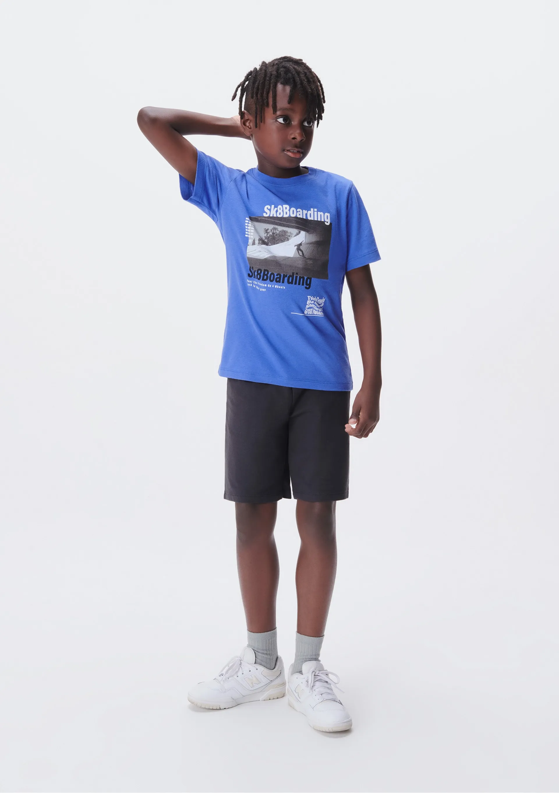 Conjunto Infantil Menino Curto Com Estampa - Azul