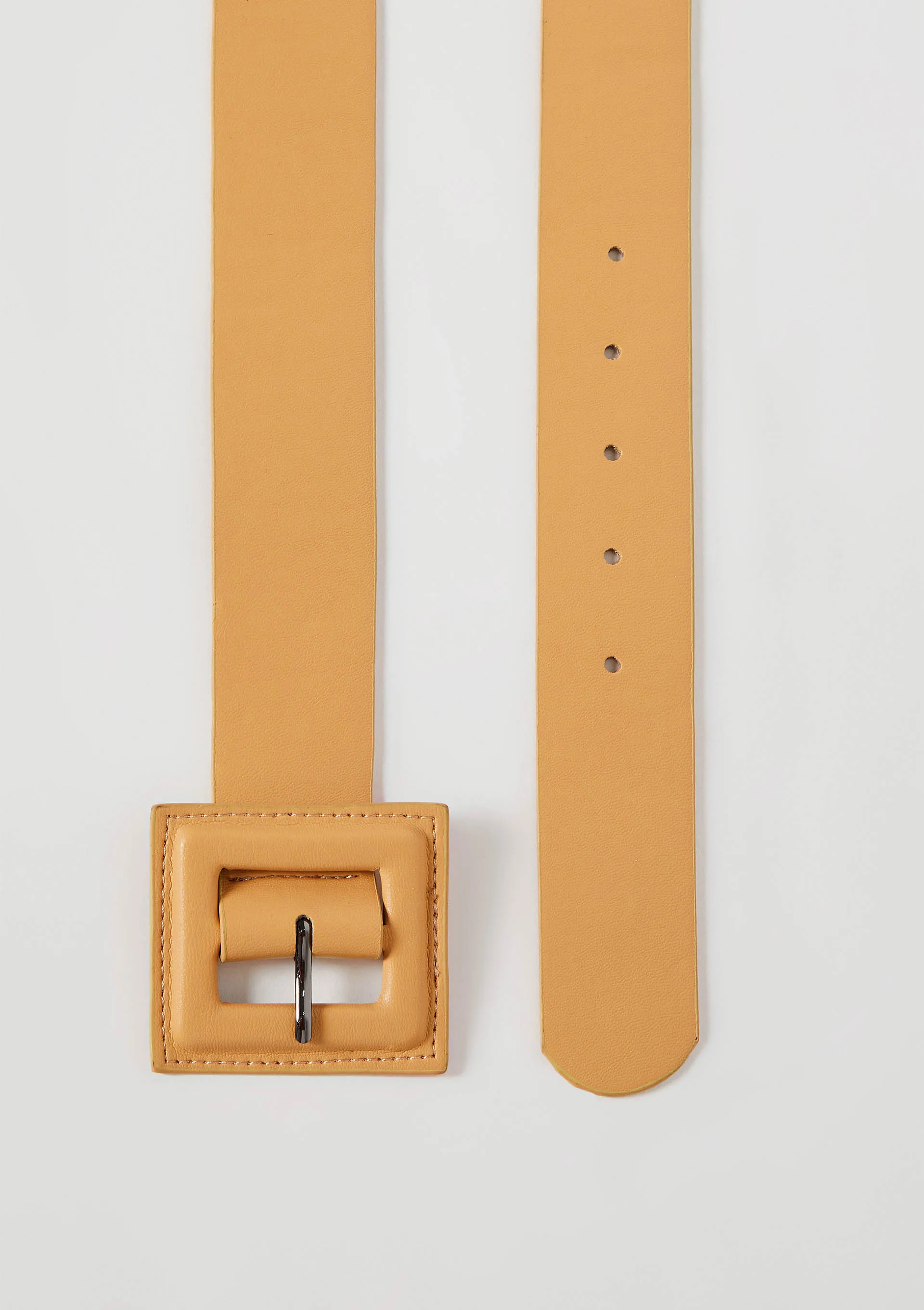 Cinto Feminino Sintético Com Fivela Quadrada - Bege