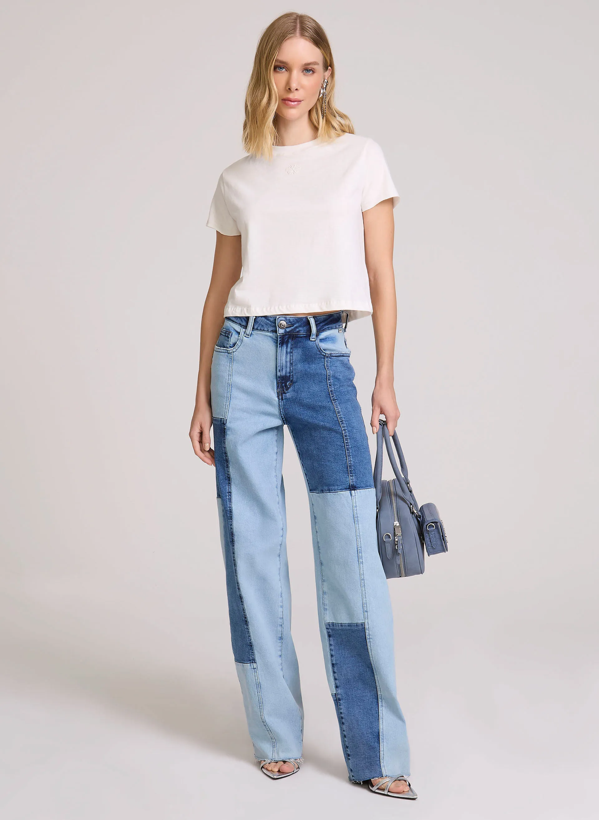 Calça Jeans Relaxed Fit Mixed Blue Denim John John Feminina