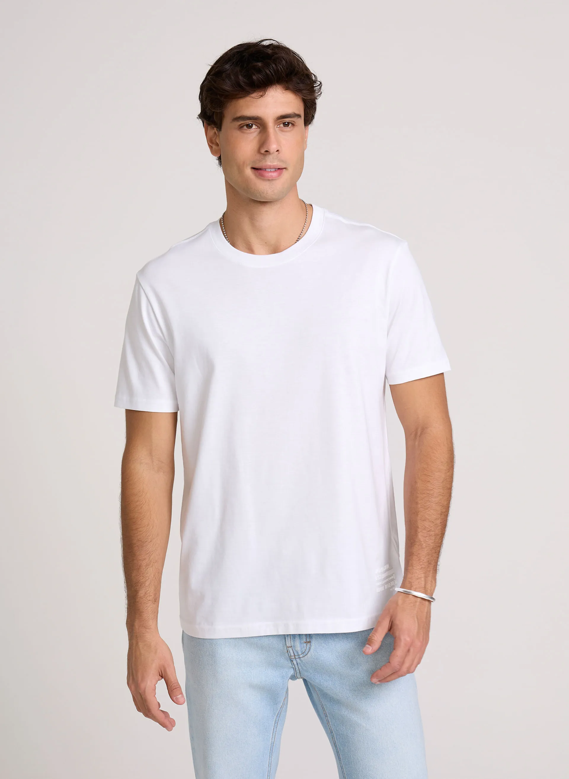 Camiseta Regular Fit Trademark White John John Masculina