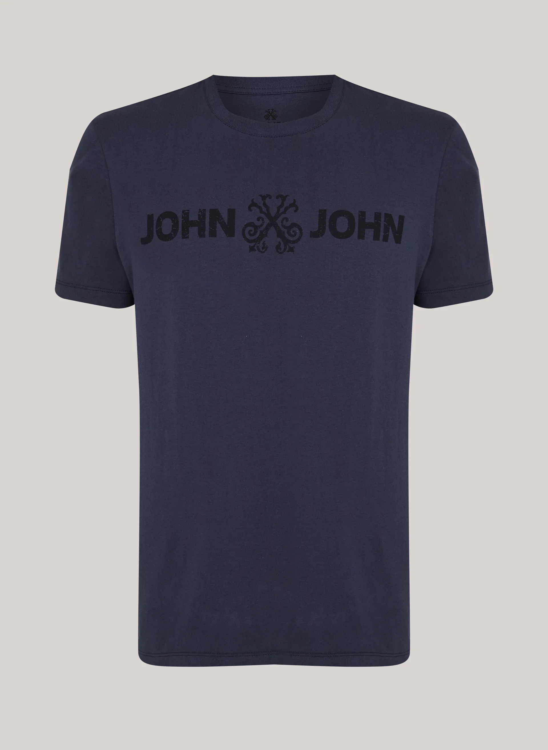 Camiseta Regular Fit JJ Basic Azul Escuro John John Masculina