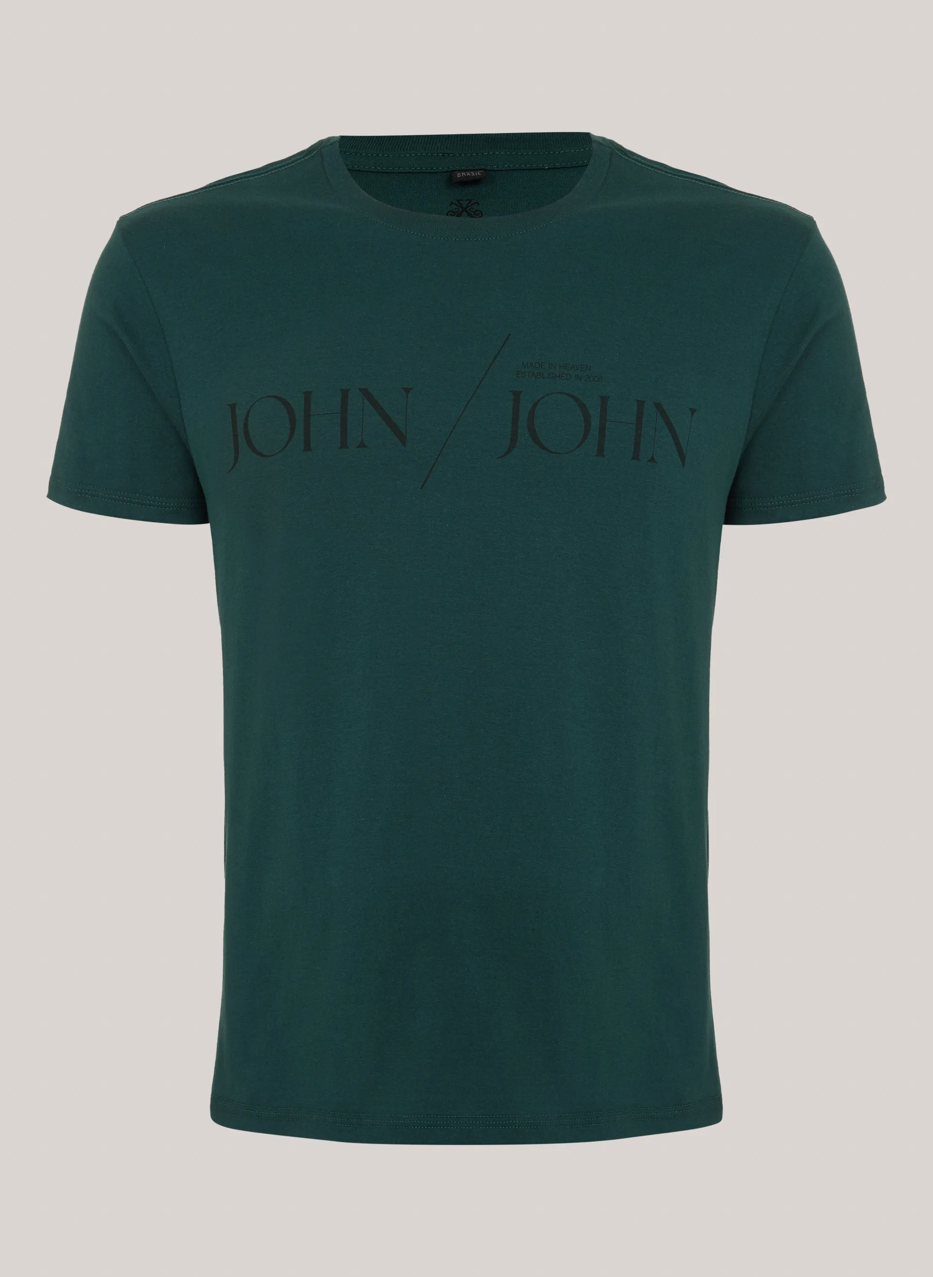 Camiseta Slim Fit Classic Verde John John Masculina
