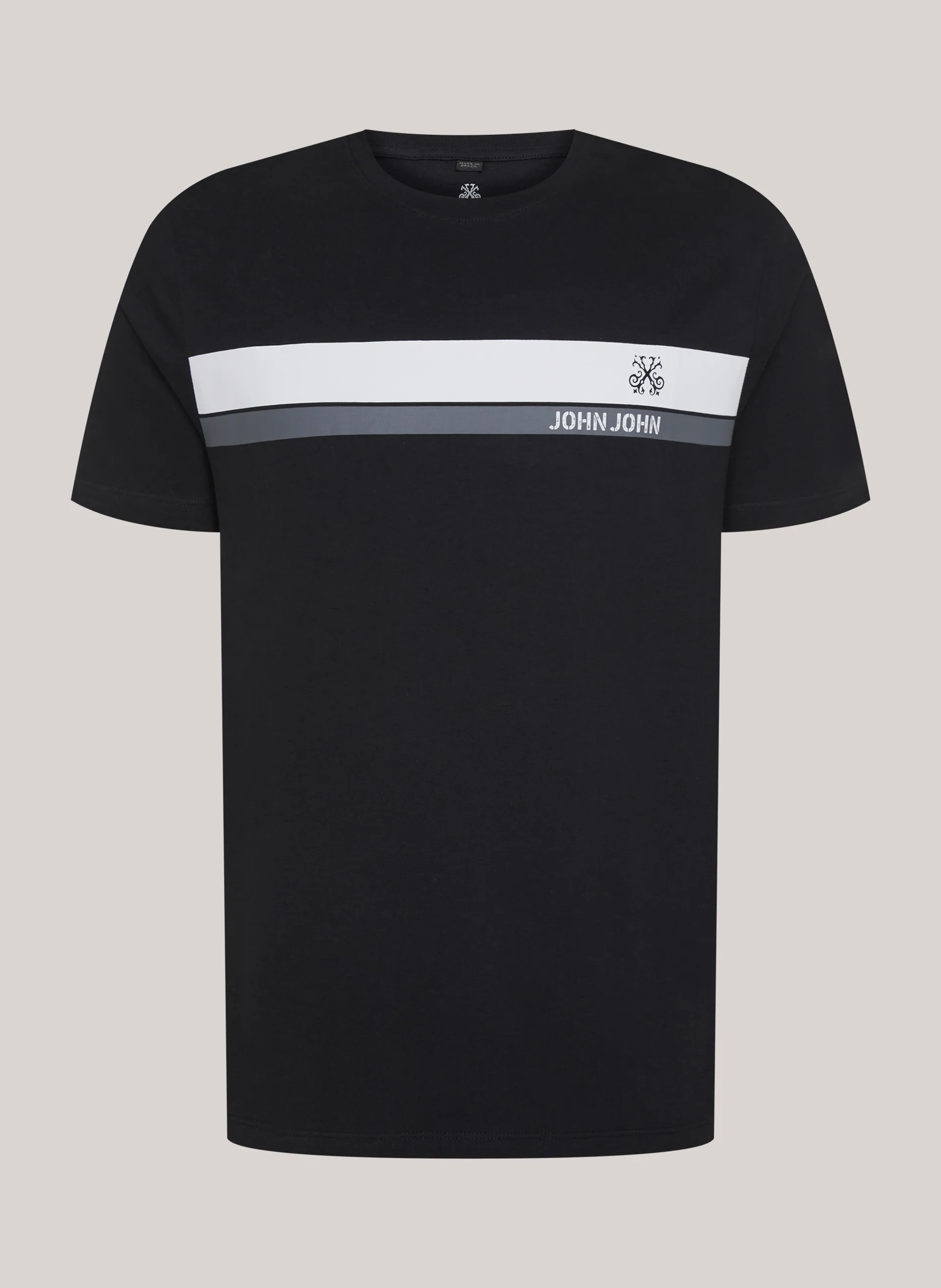 Camiseta Regular Fit Lines Black John John Masculina