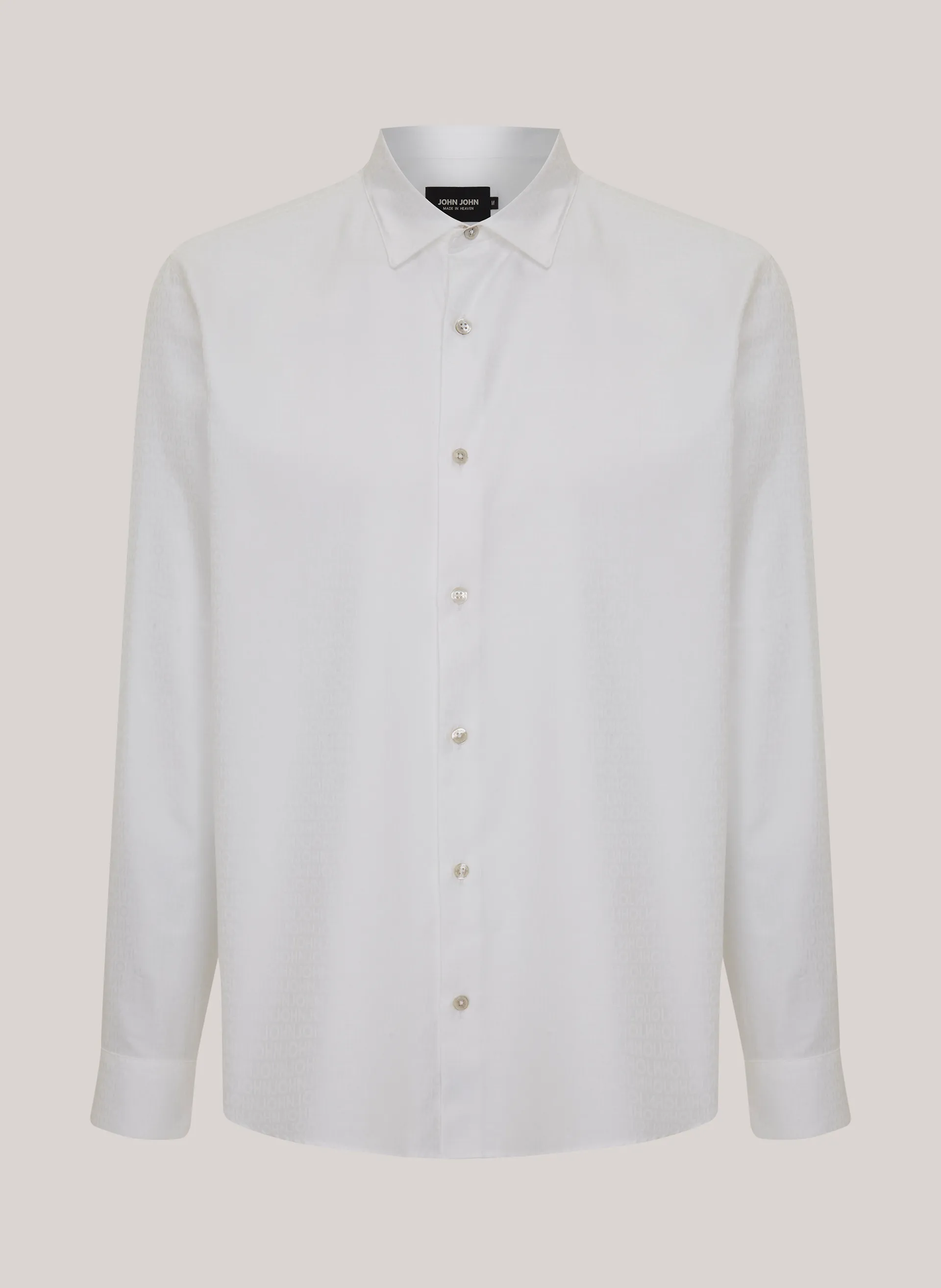Camisa Regular Fit Jacquard White John John Masculina