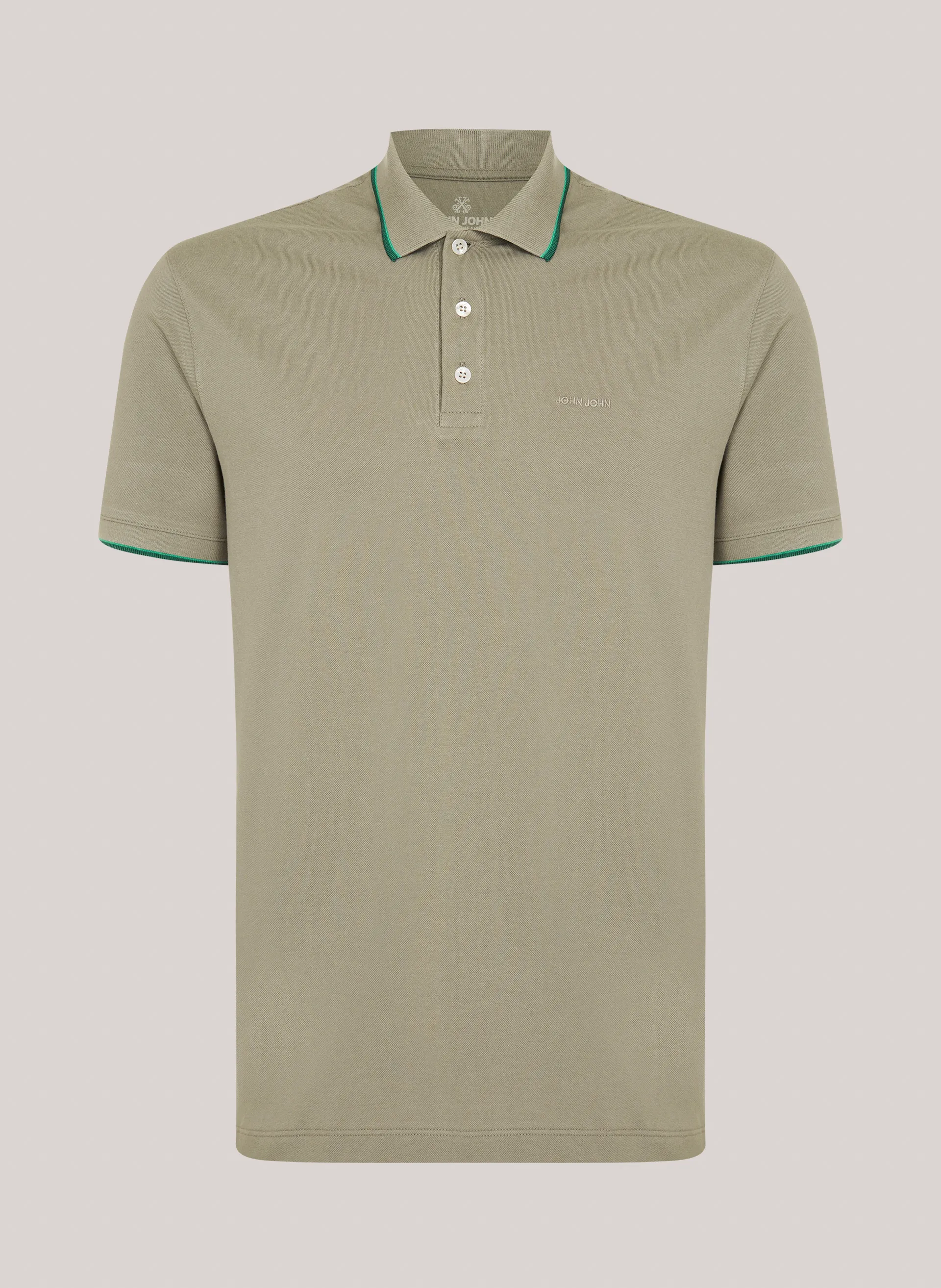 Polo Regular Fit 2 Lines Verde Claro John John Masculina