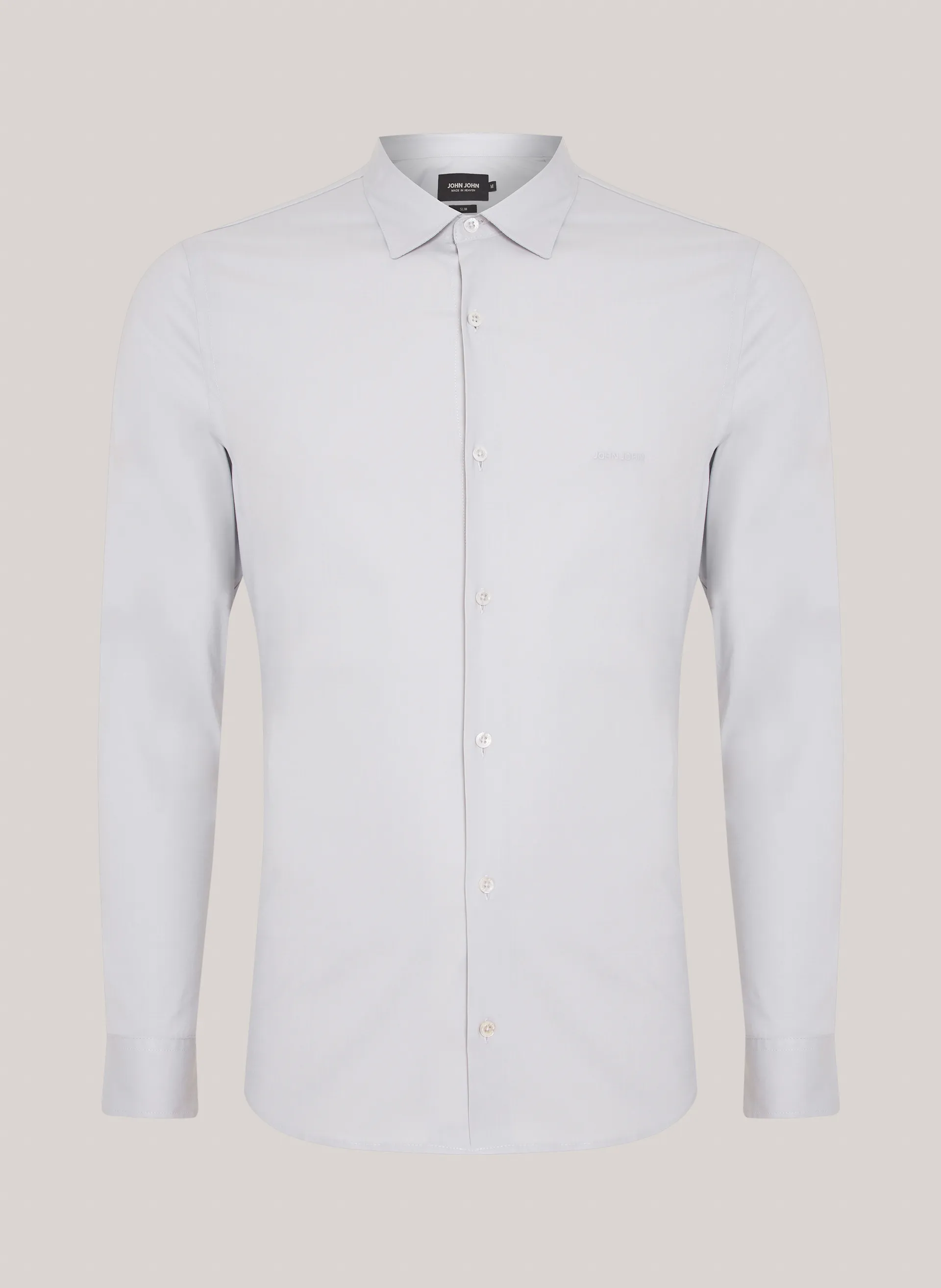 Camisa Slim Fit Light Grey John John Masculina