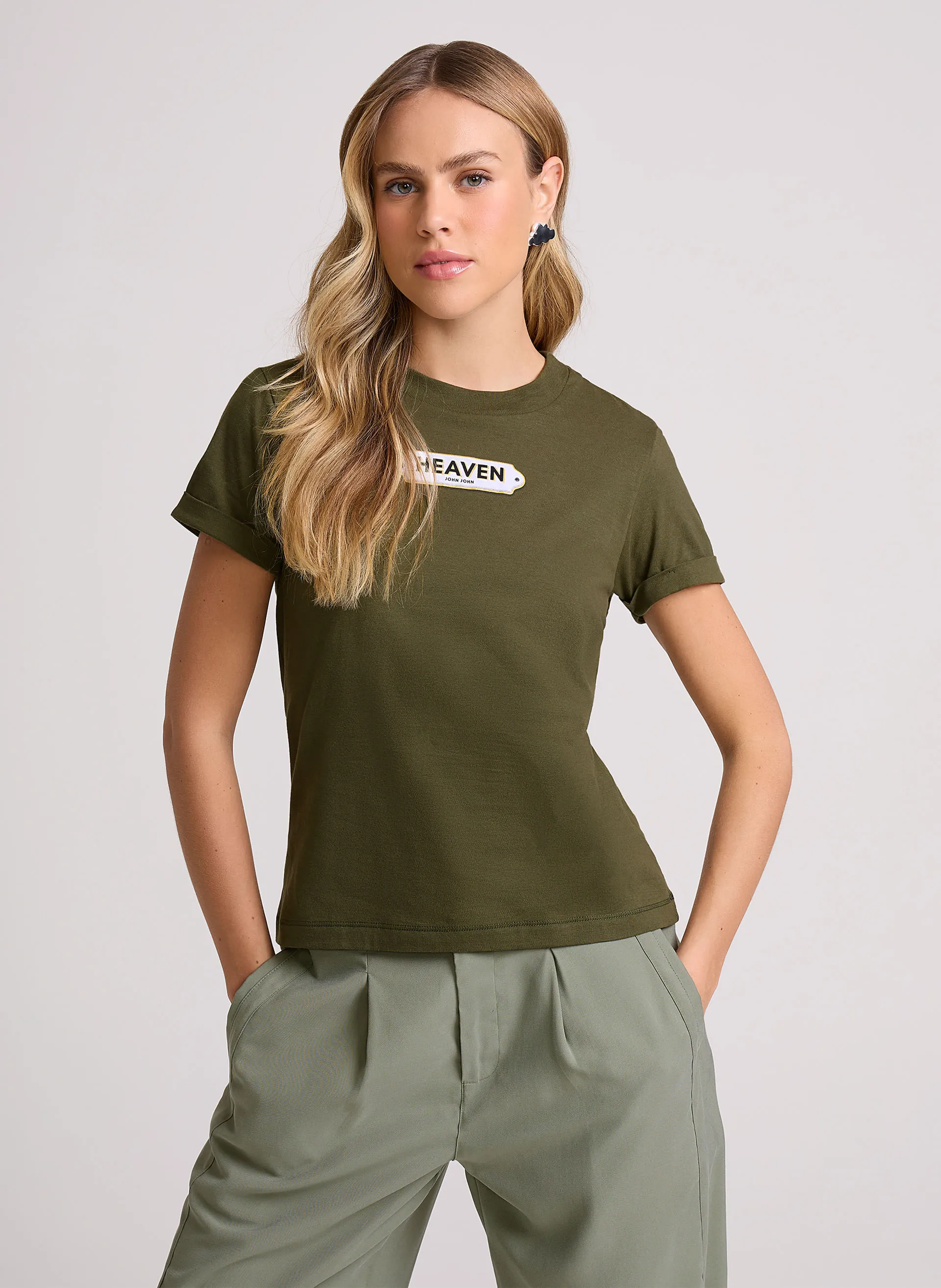 Camiseta Justa Alana Verde John John Feminina