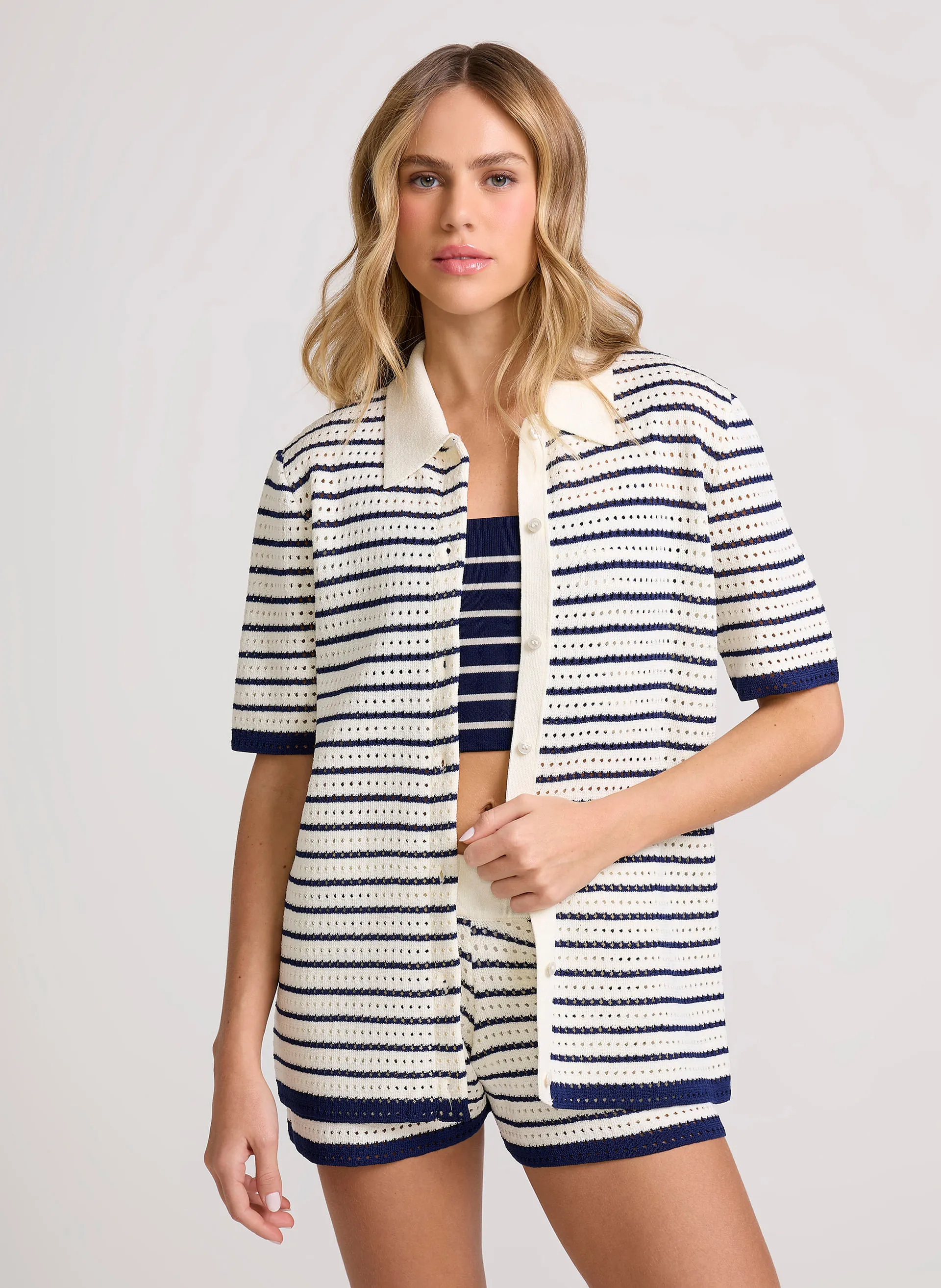 Camisa Reta Willow Striped John John Feminina