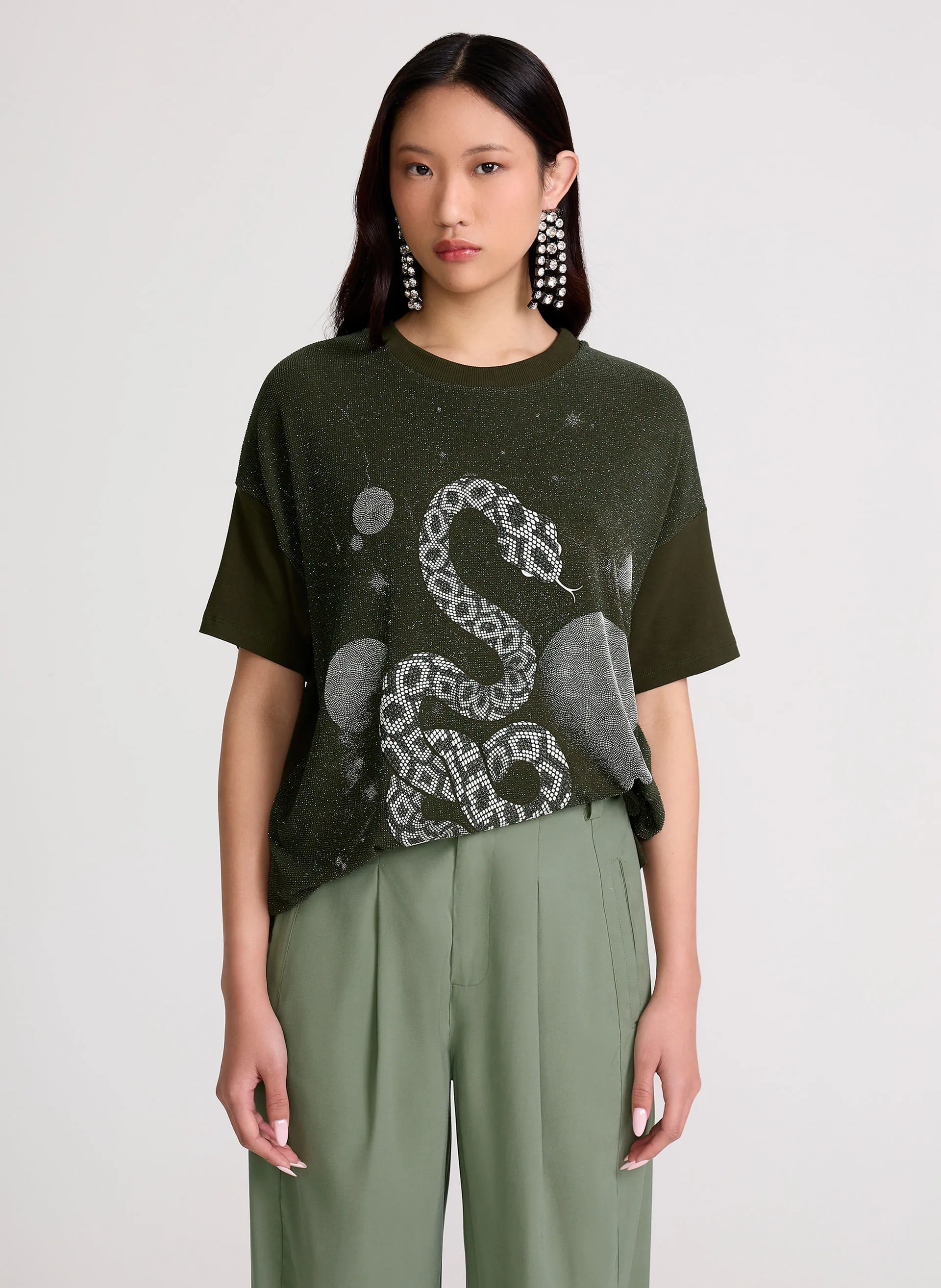 Camiseta Reta Mystic Snake John John Feminina