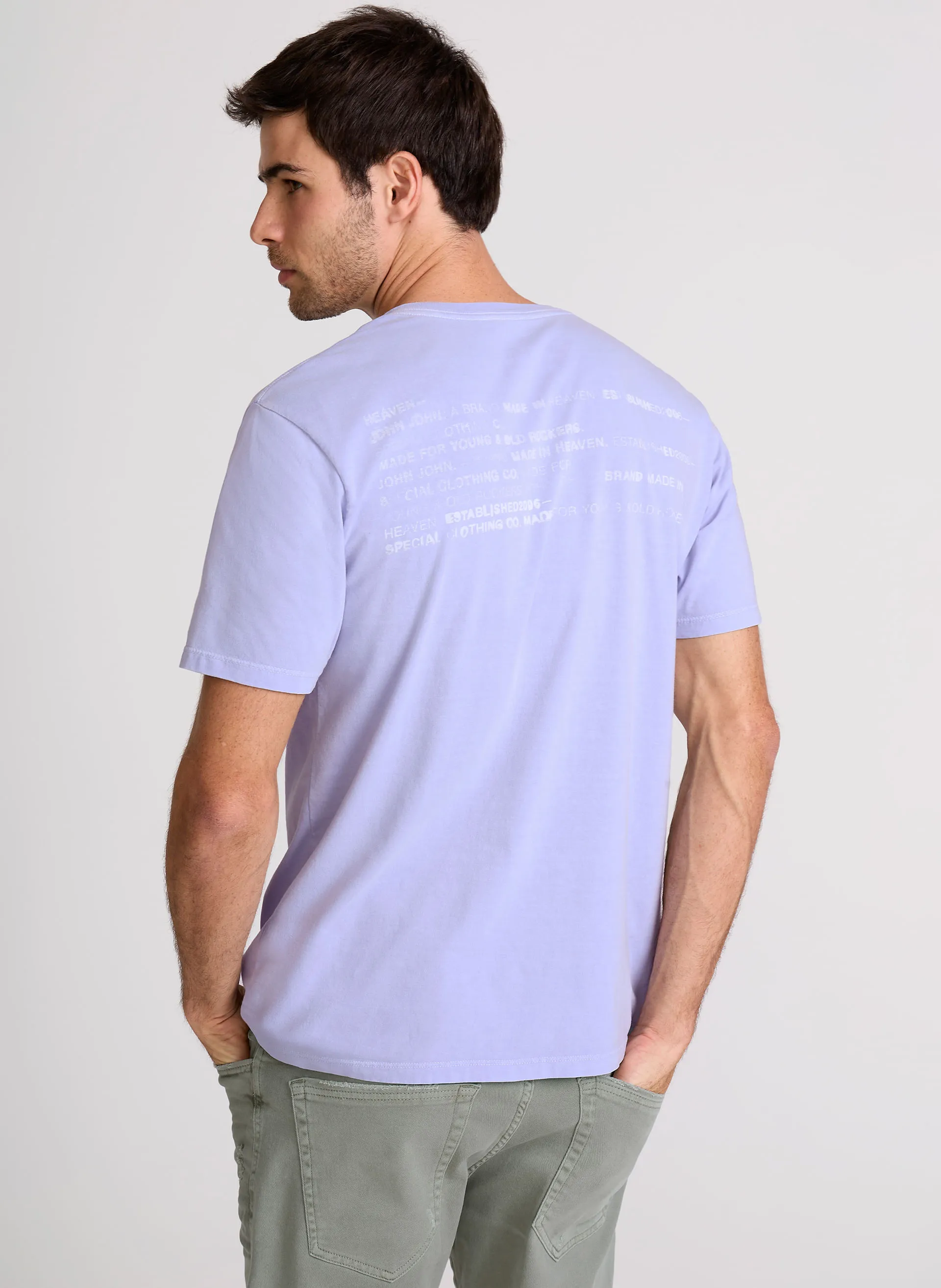 Camiseta Regular Fit Flash Lilás John John Masculina