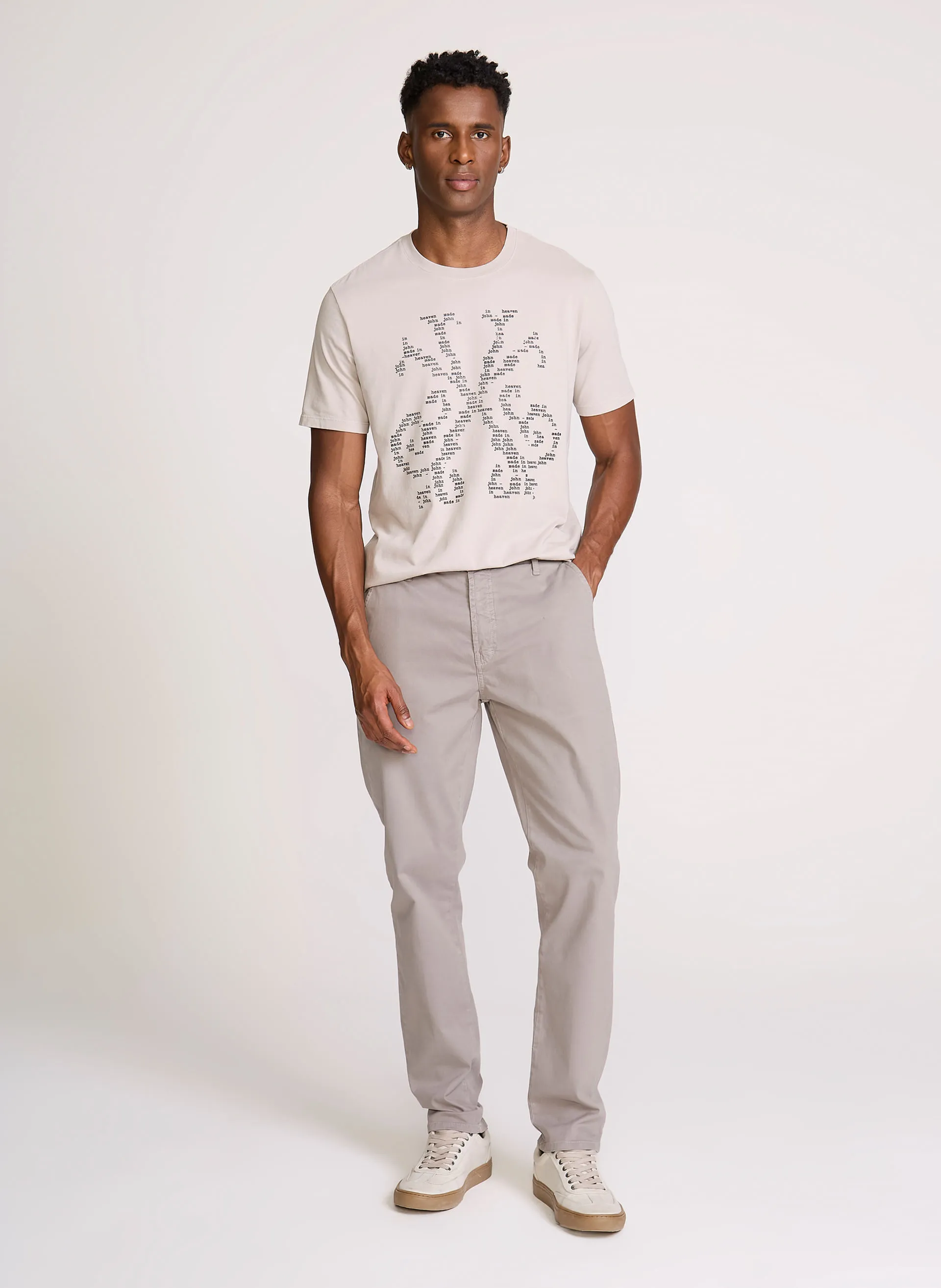 Calça Slim Fit Chino Portland Titanium John John Masculina