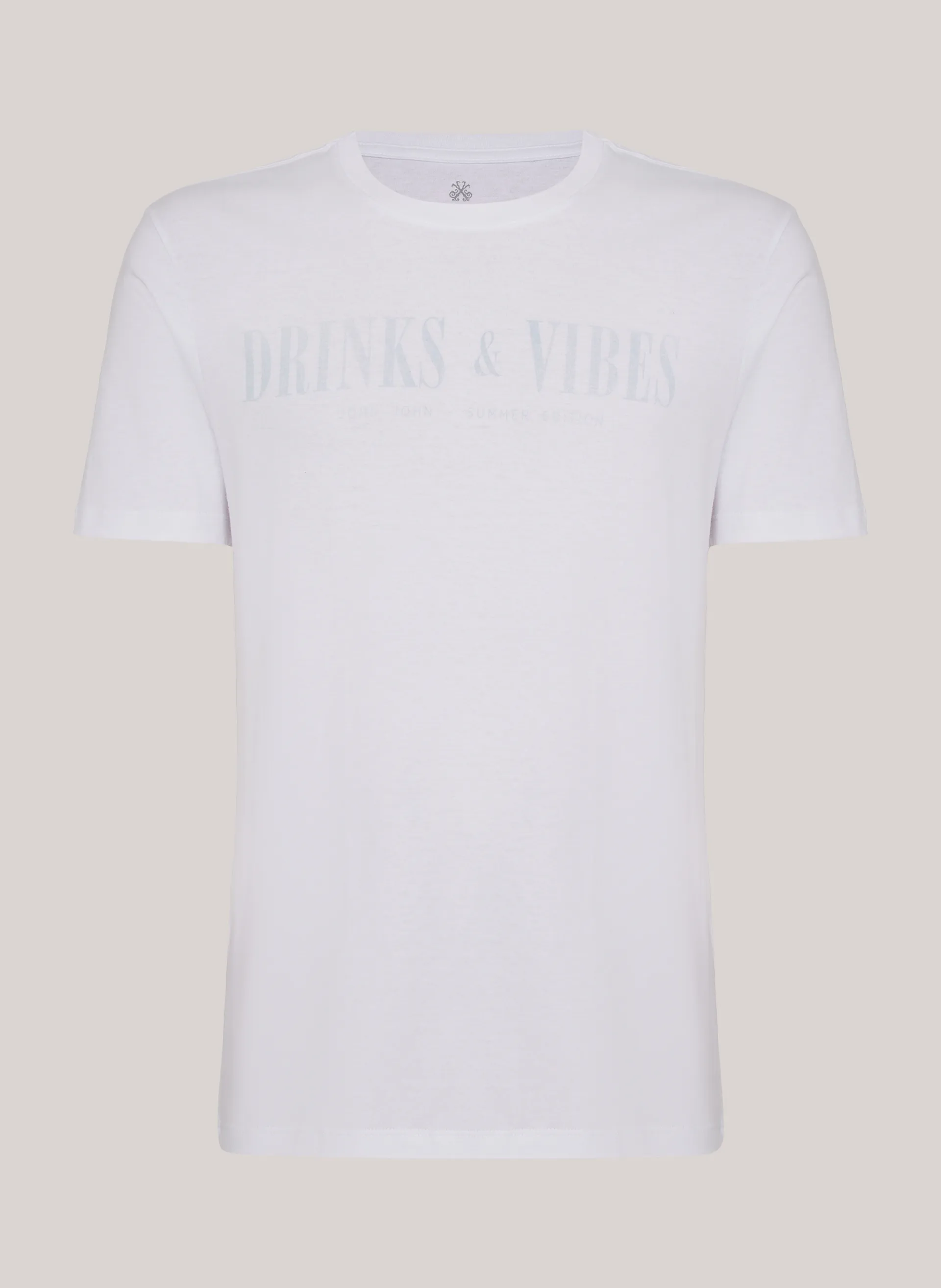 Camiseta Regular Fit Drinks e Vibes Branco John John Masculina