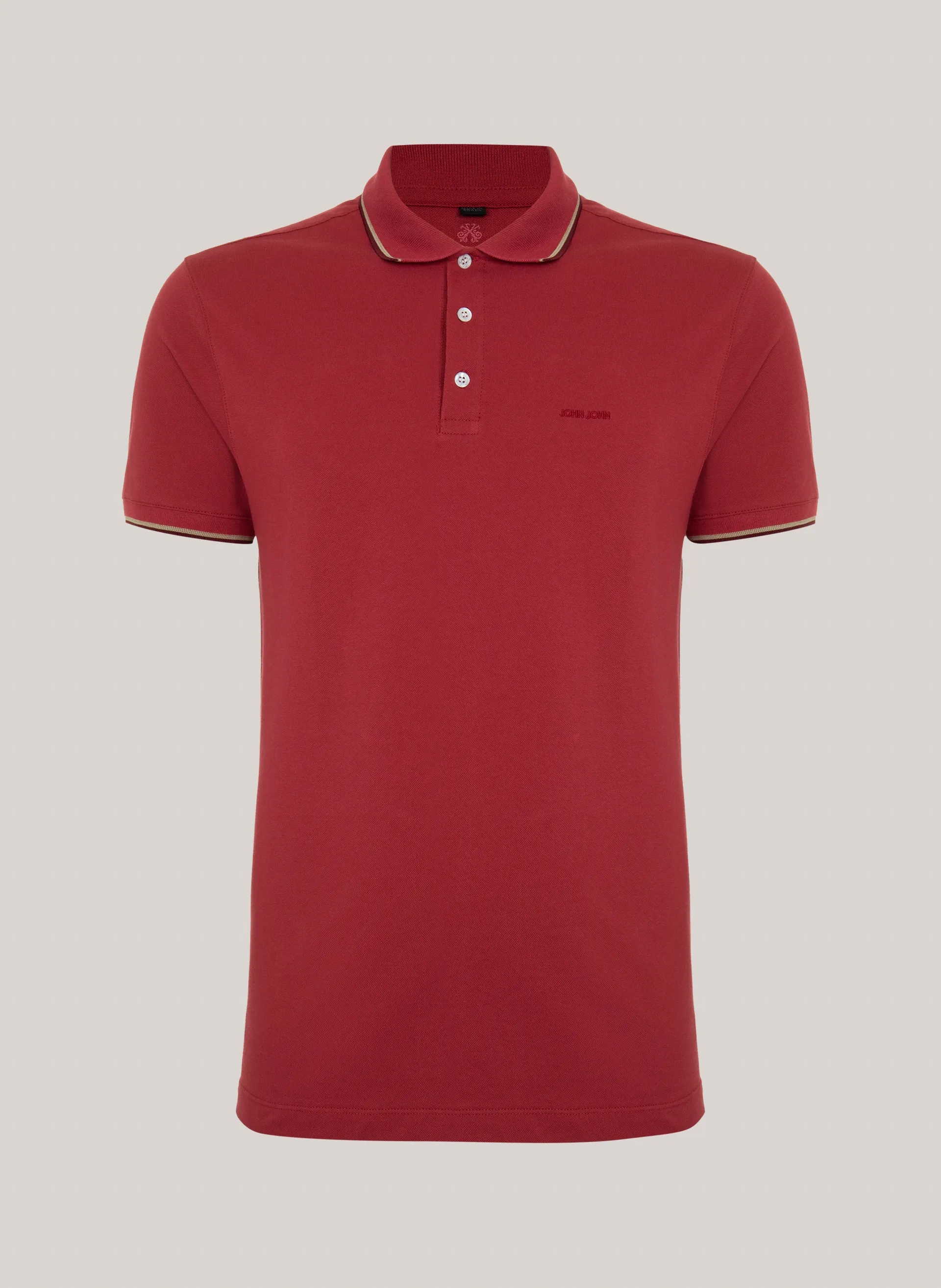 Polo Regular Fit 2 Lines Vermelha John John Masculina