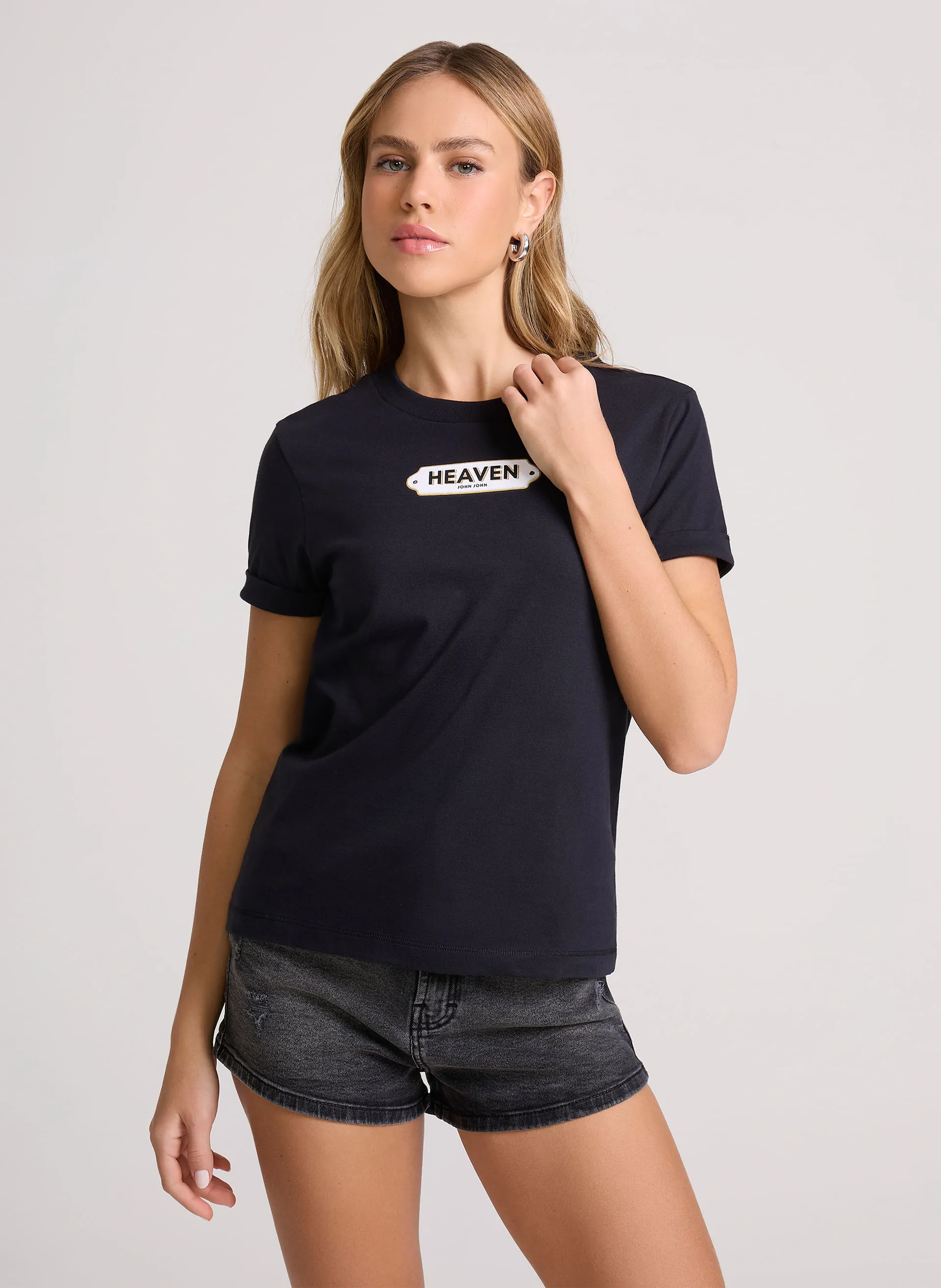Camiseta Justa Alana Black John John Feminina