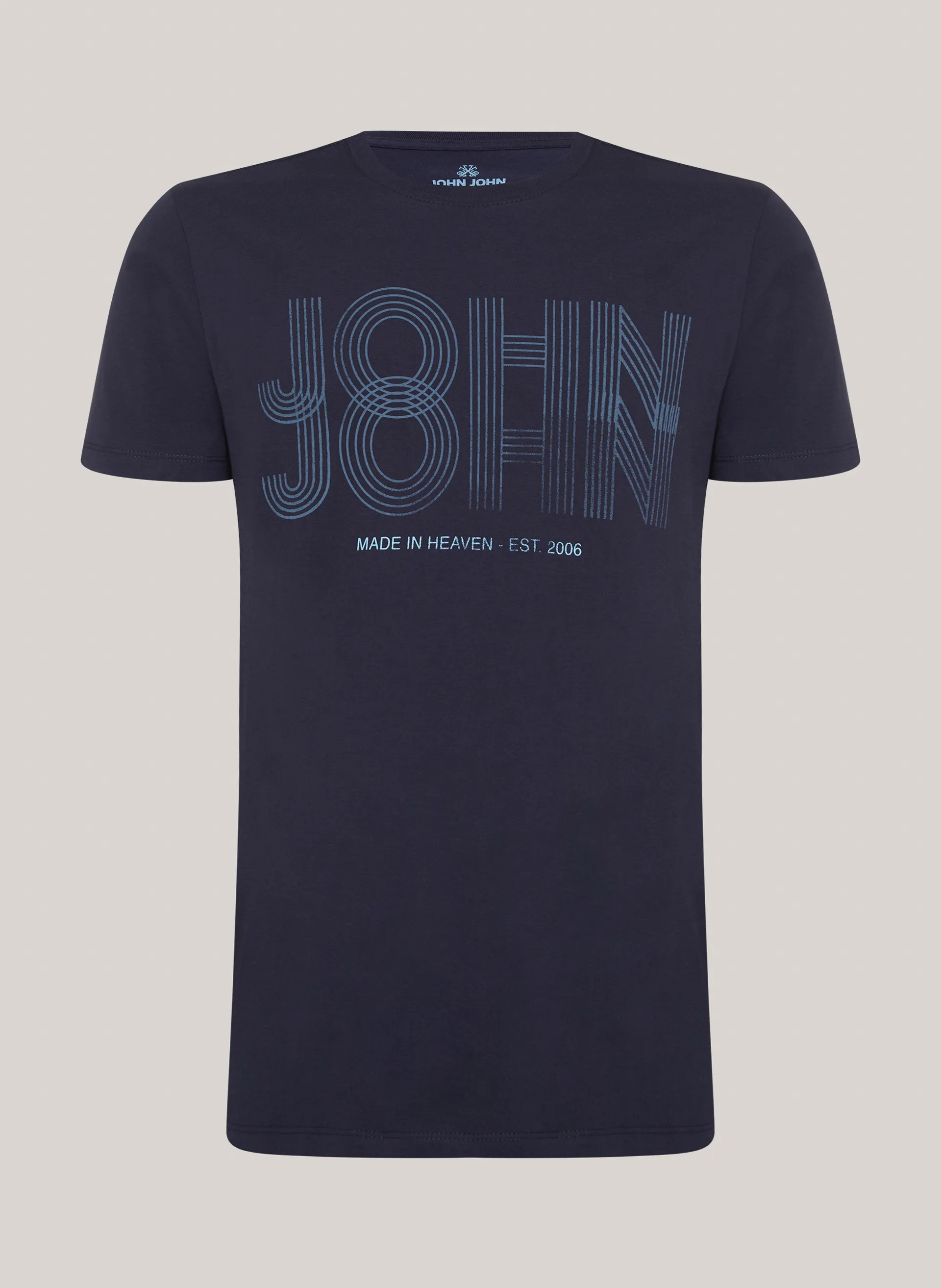Camiseta Regular Fit Aqua Lines Azul Escuro John John Masculina