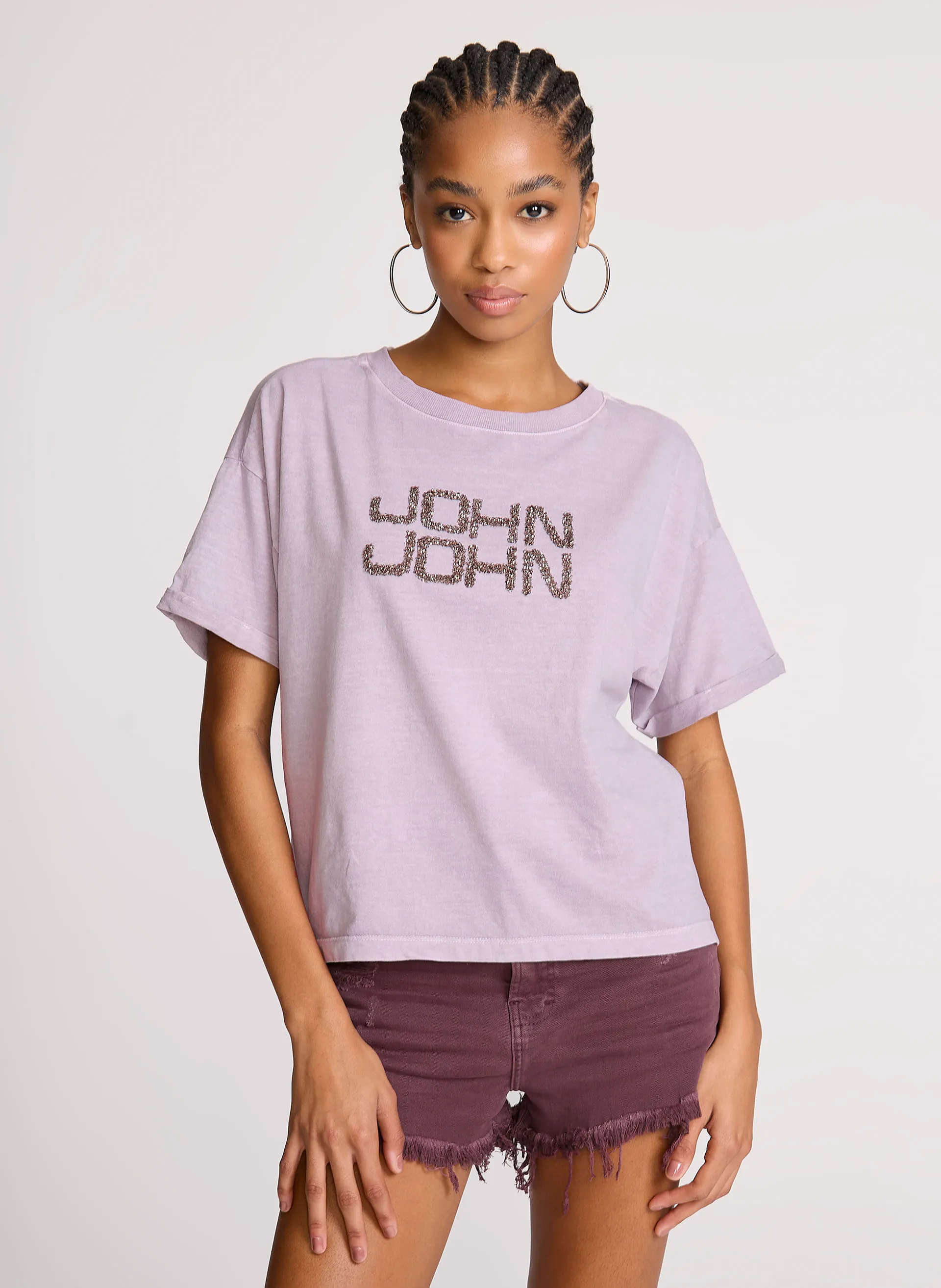 Camiseta Ampla Bright Lilás John John Feminina