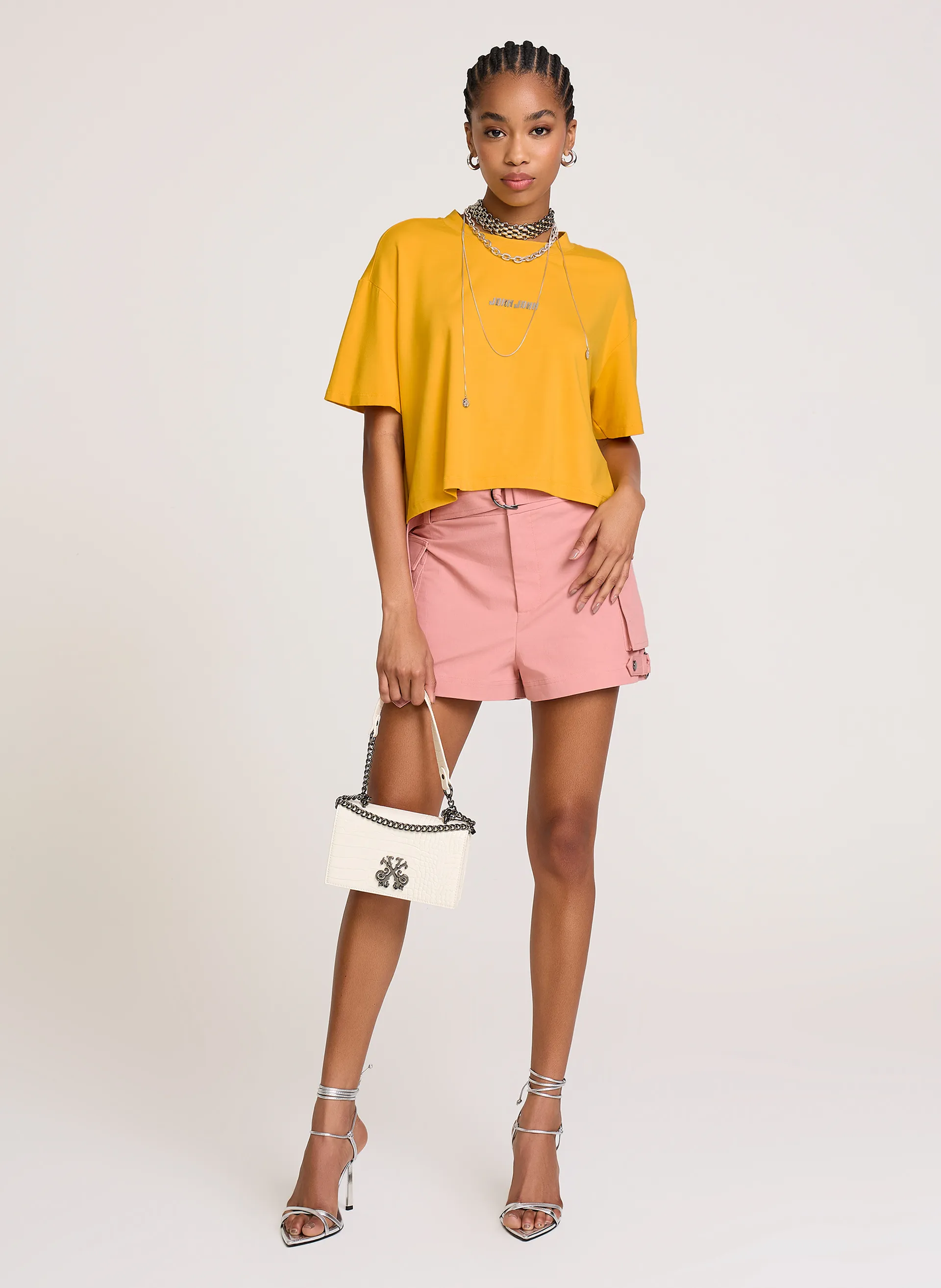 Shorts Reto Dense Rosa John John Feminino