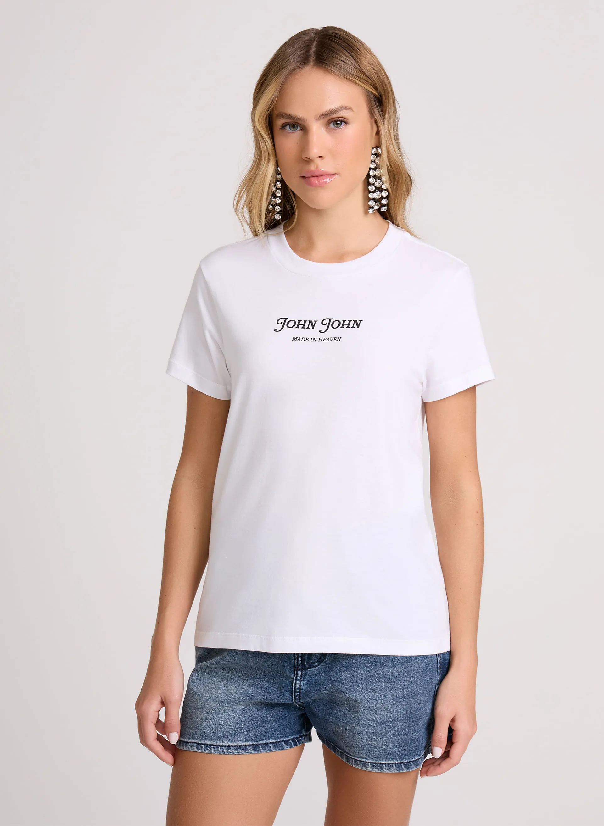 Camiseta Justa Curves White John John Feminina