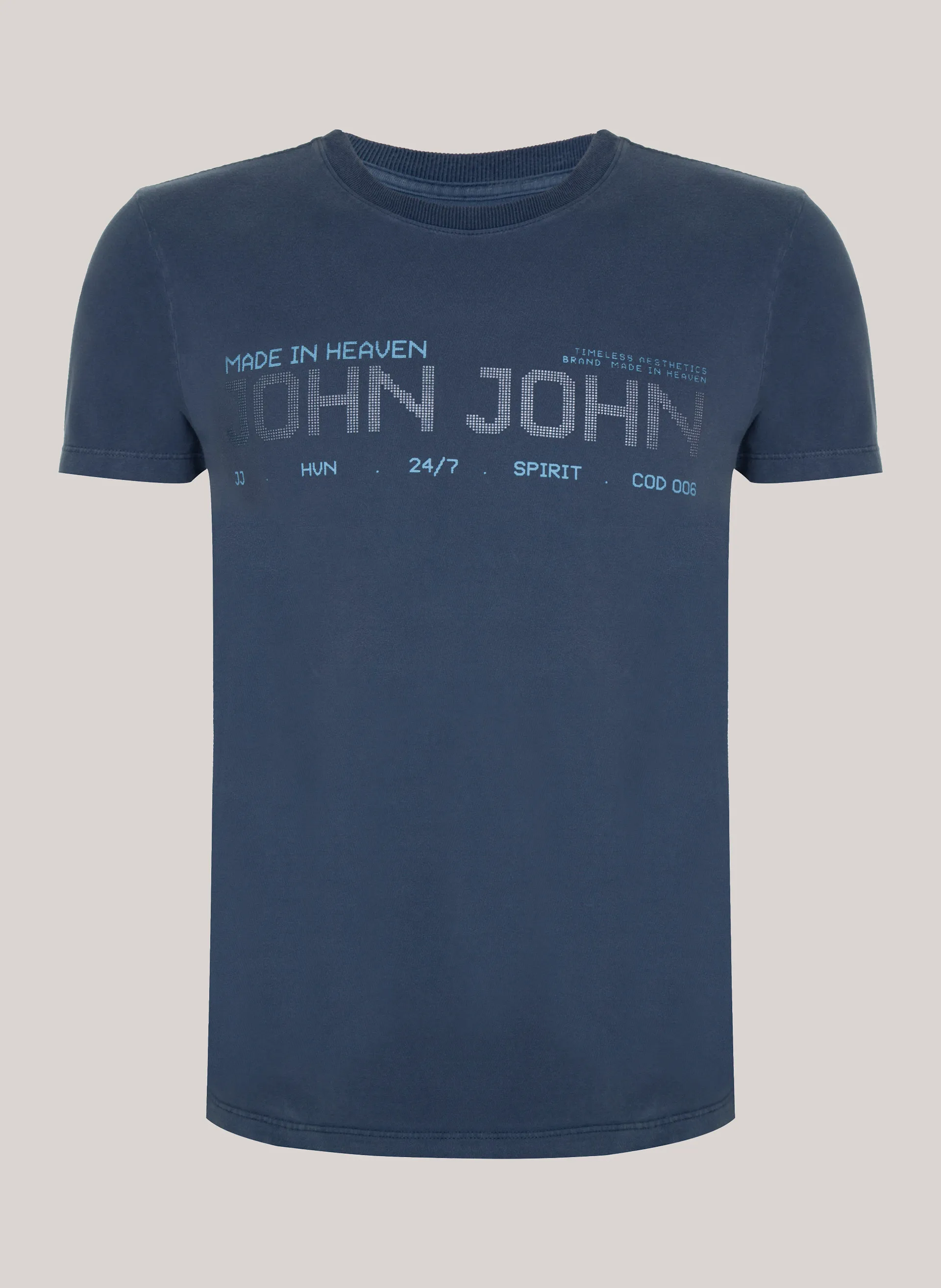 Camiseta Slim Fit Cyber Azul John John Masculina