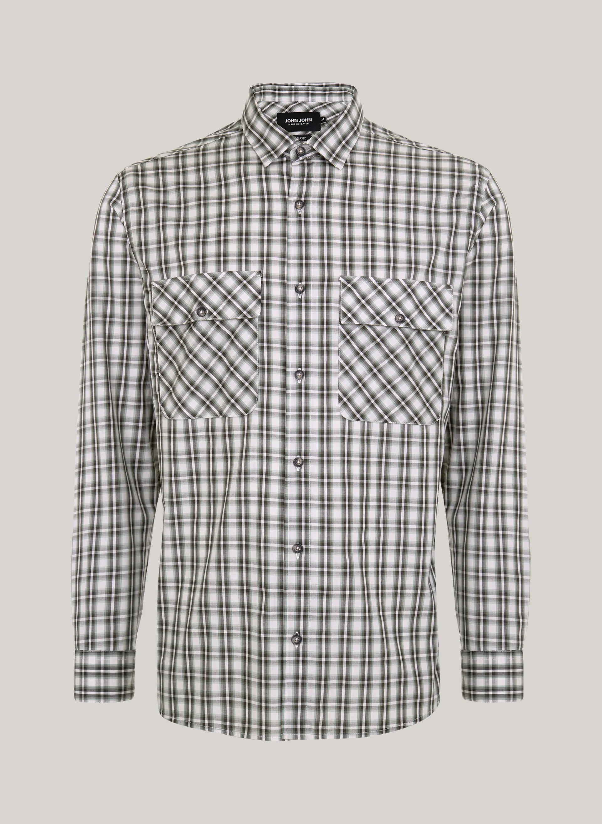 Camisa Relaxed Fit Chess Pockets John John Masculina