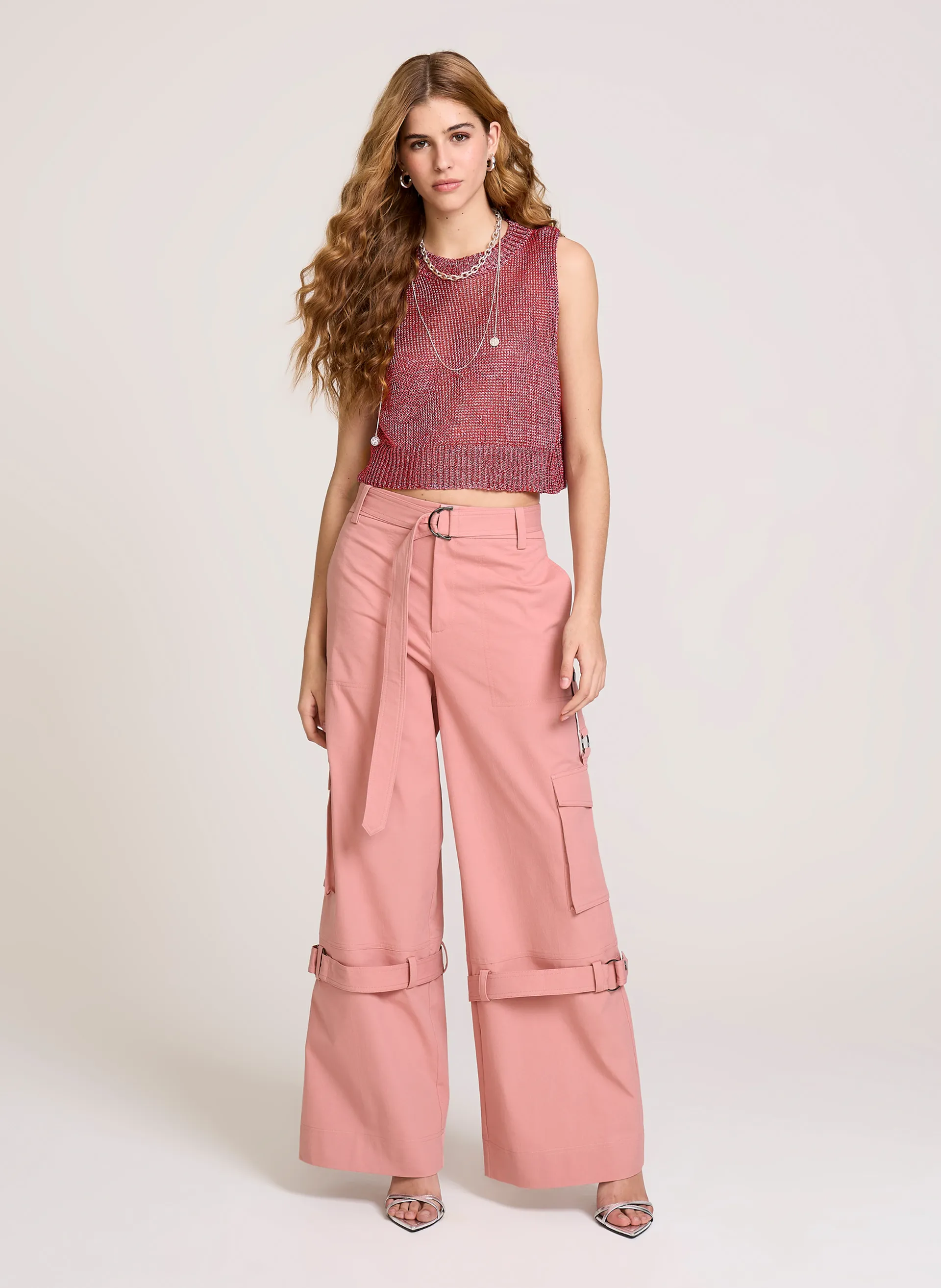 Calça Reta Dense Rosa John John Feminina