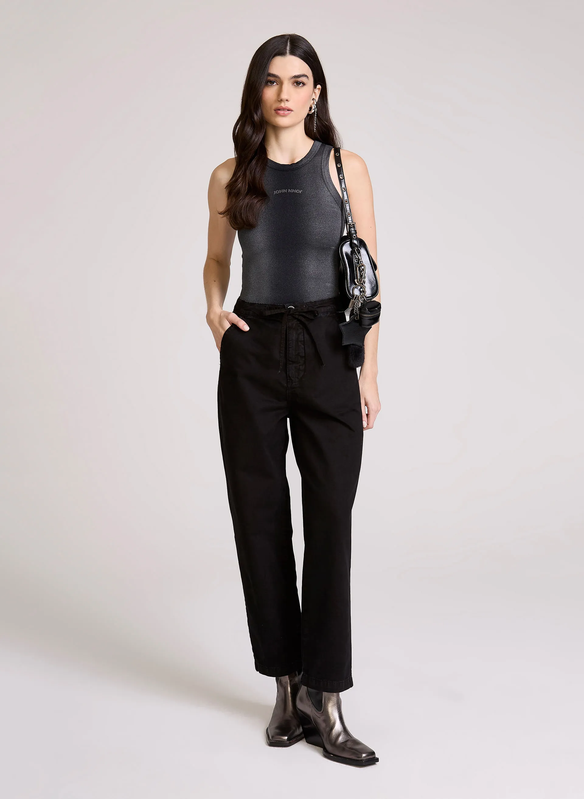 Calça Reta Faro Black John John Feminina