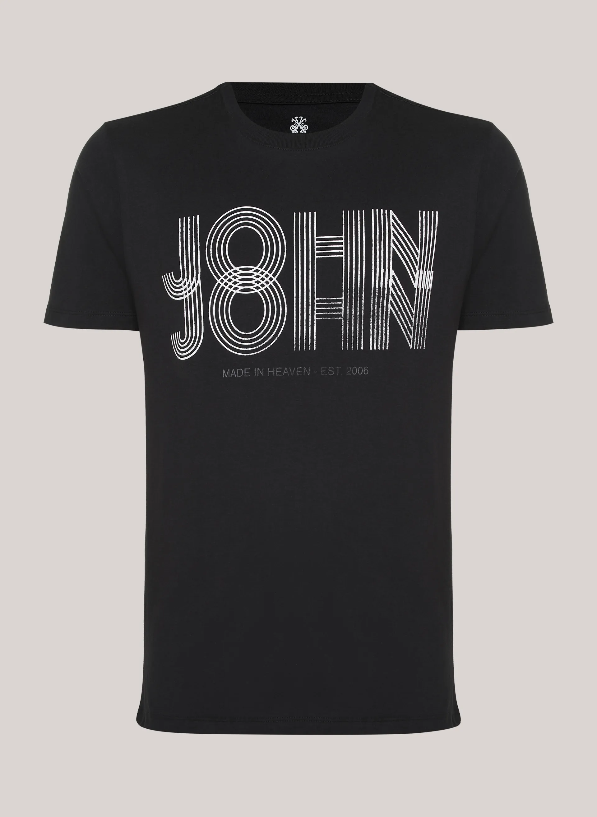 Camiseta Regular Fit Aqua Lines Black John John Masculina