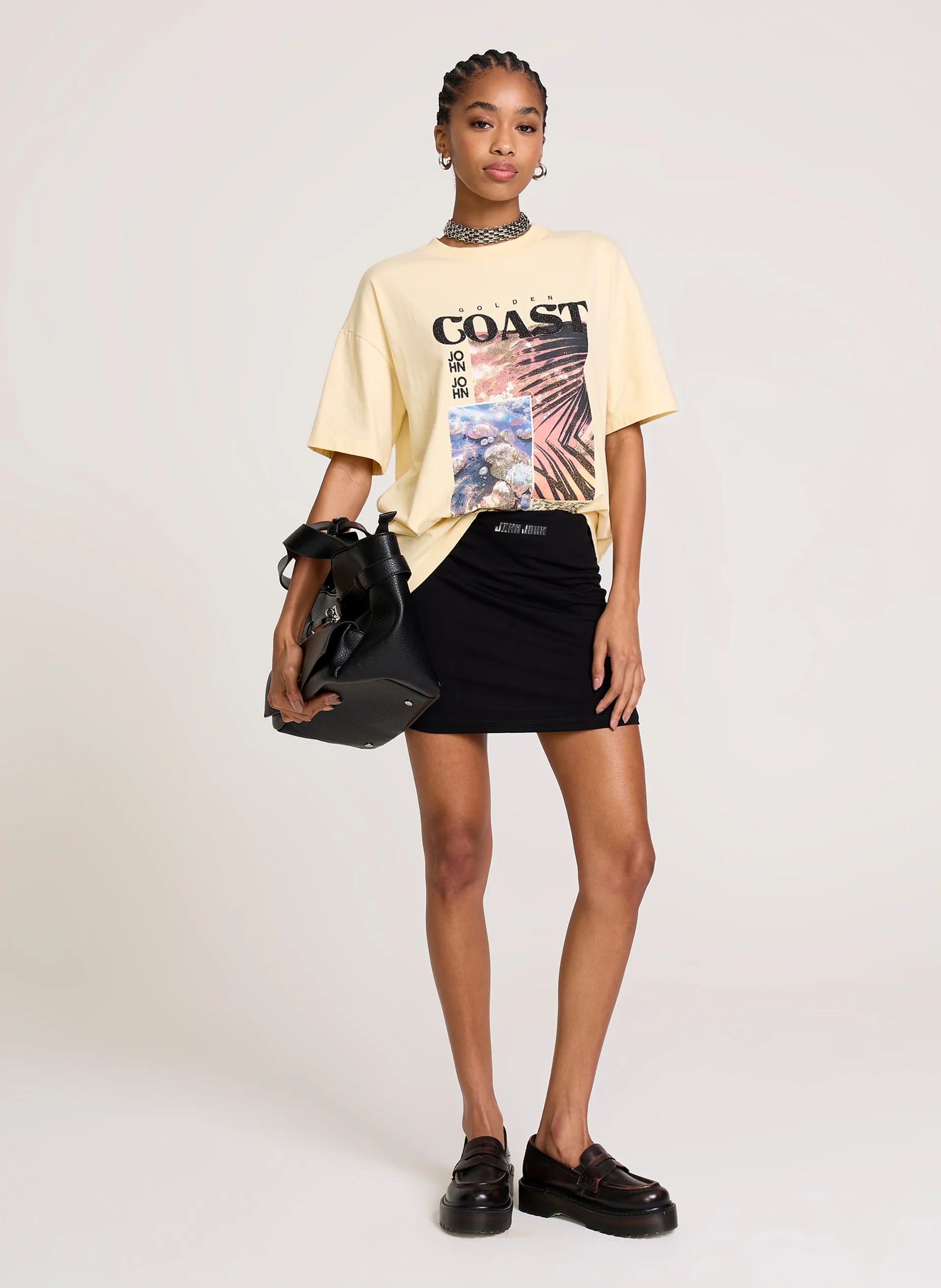 Saia Mini Visco Tuch John John Feminina