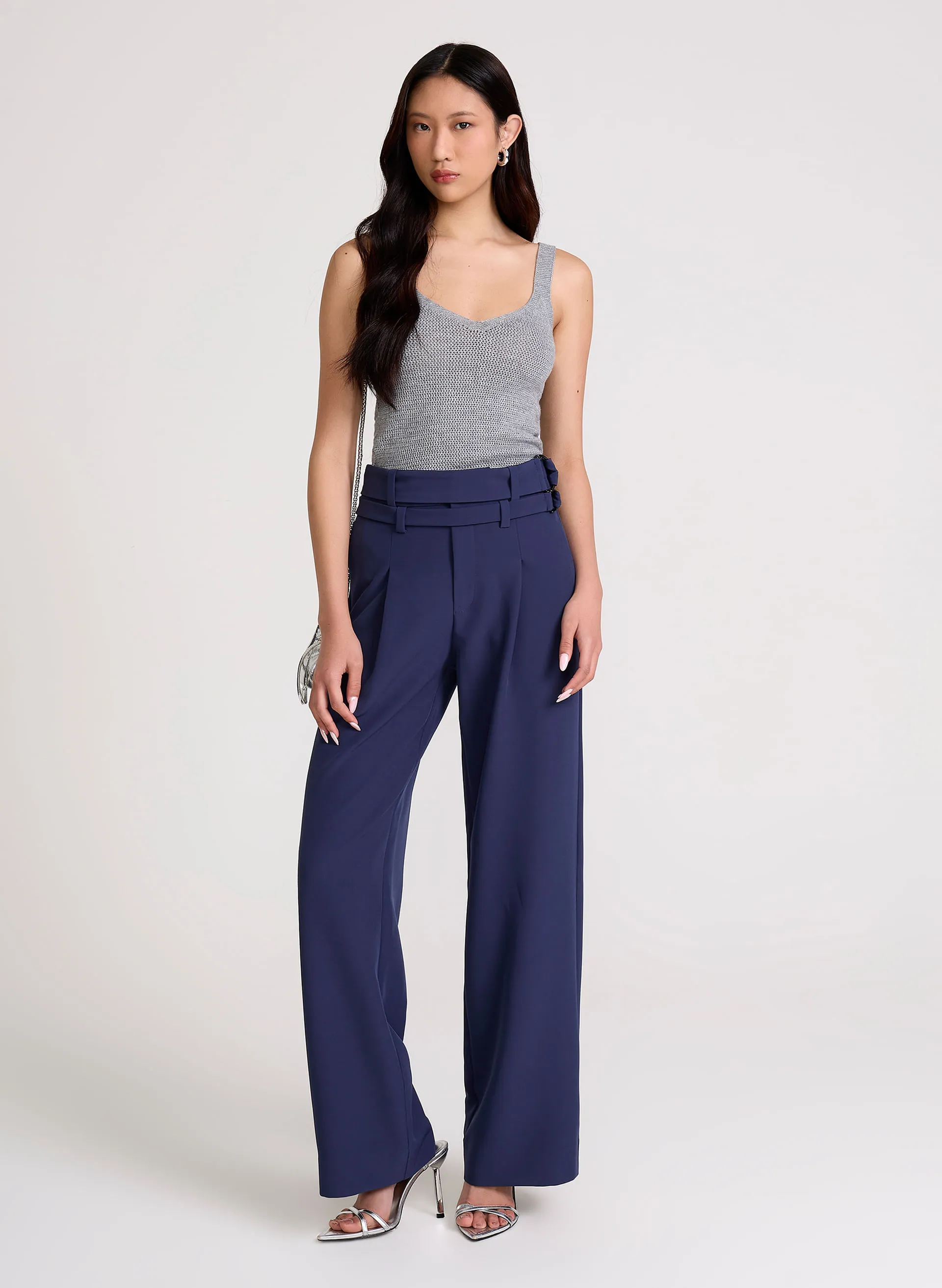 Calça Reta Belts John John Feminina