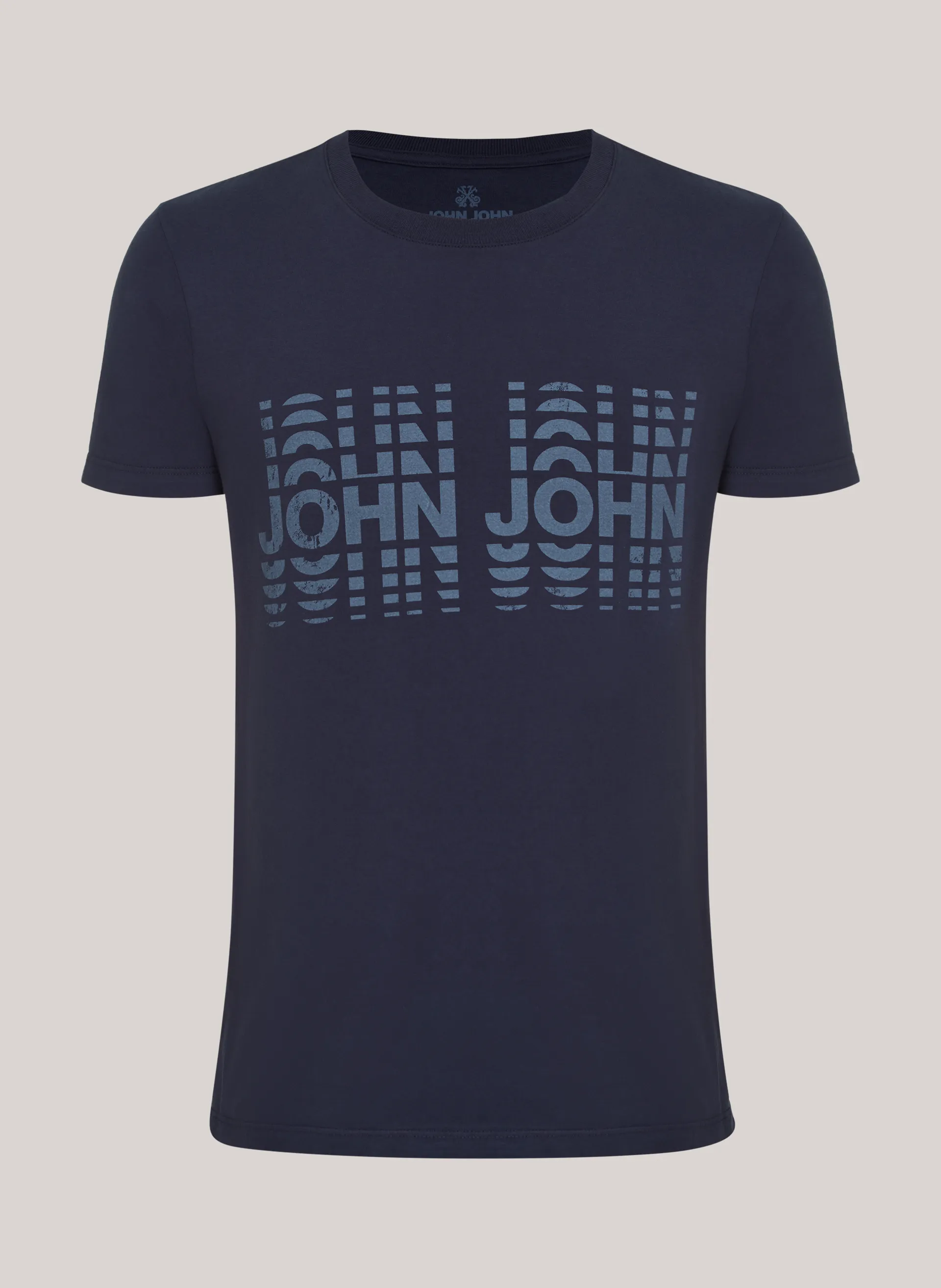 Camiseta Slim Fit Duplication Azul Marinho John John Masculina