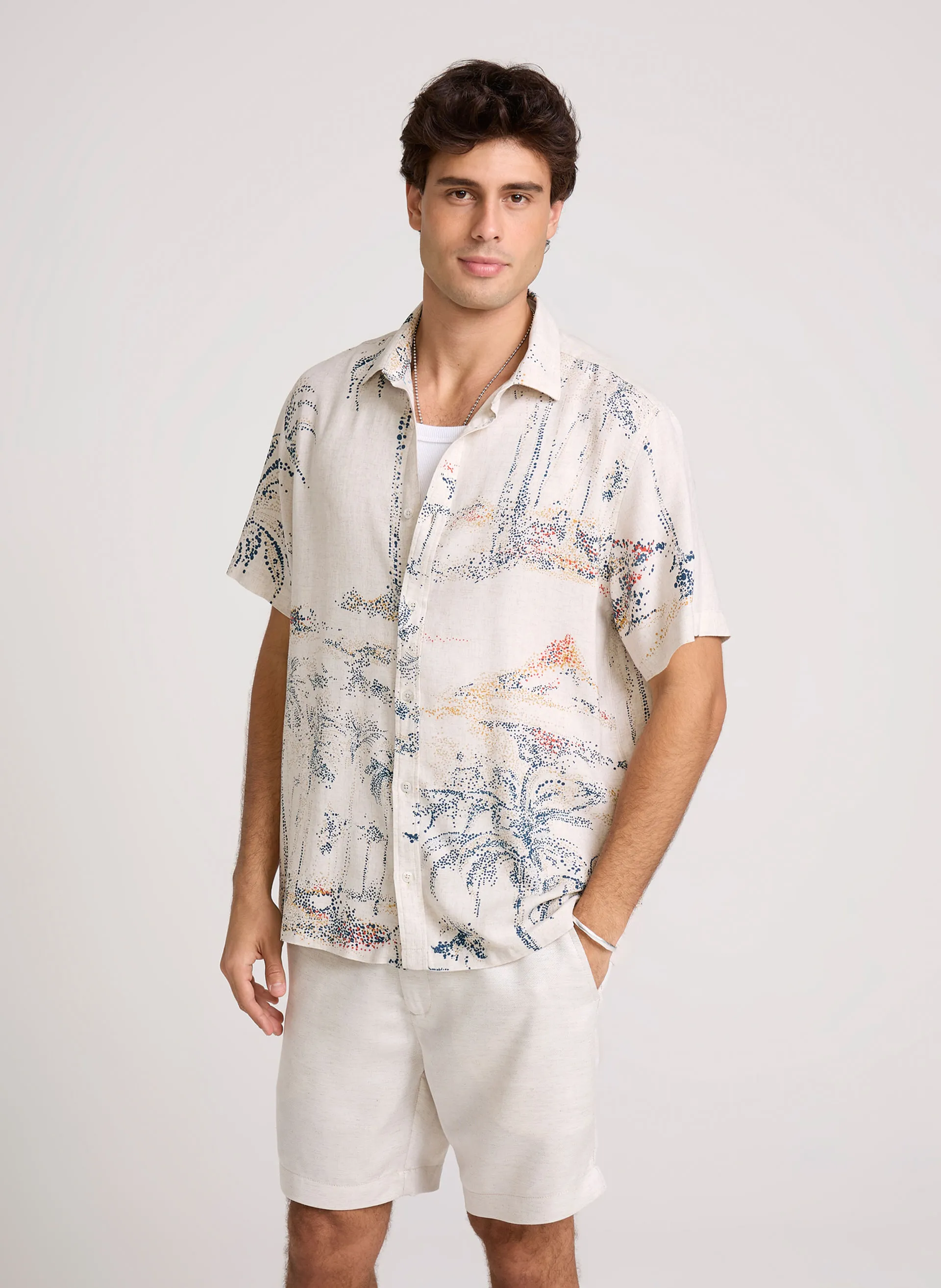 Camisa Relaxed Fit Palm Bubbles John John Masculina