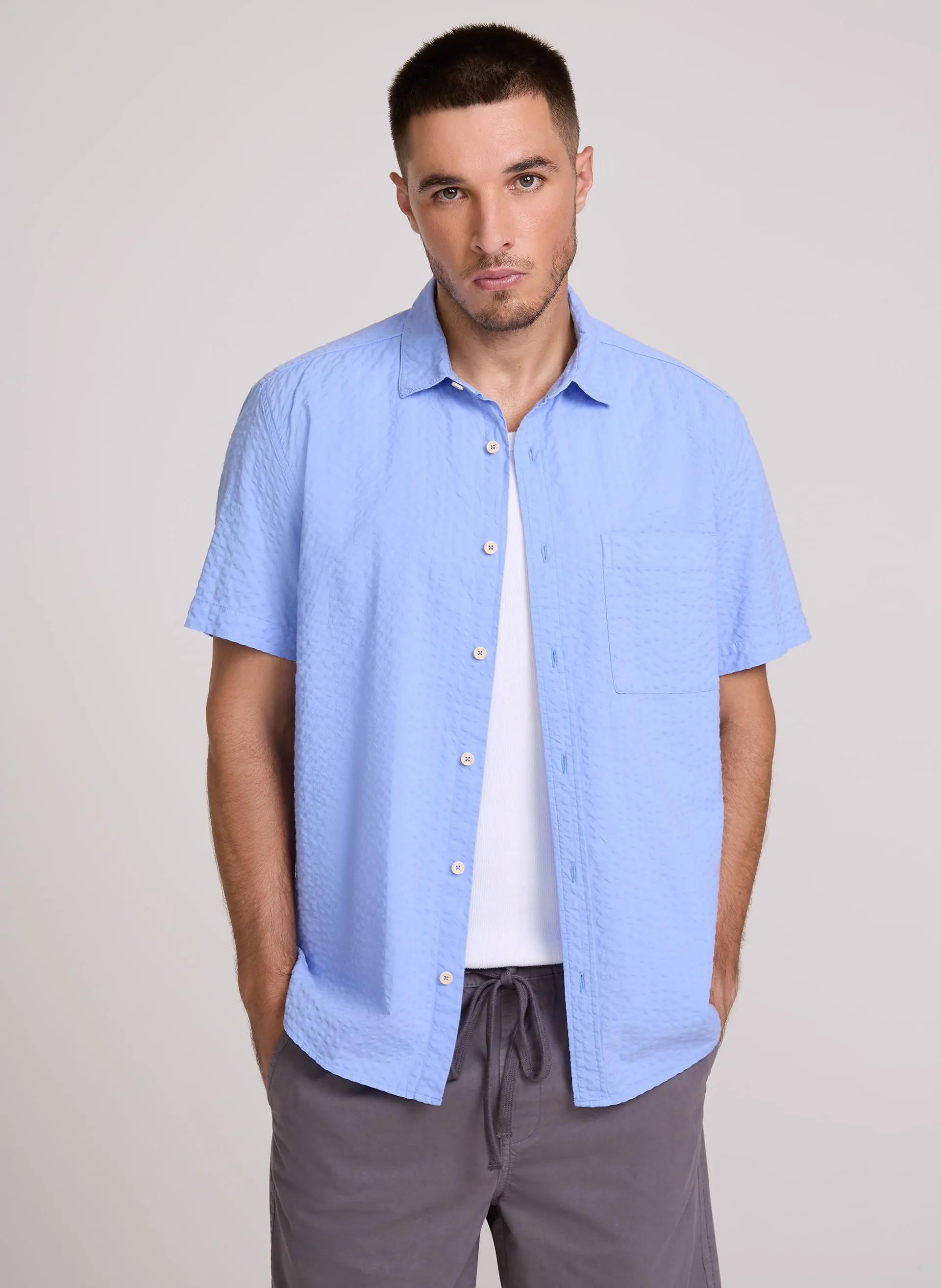Camisa Relaxed Fit Texture Dye John John Masculina