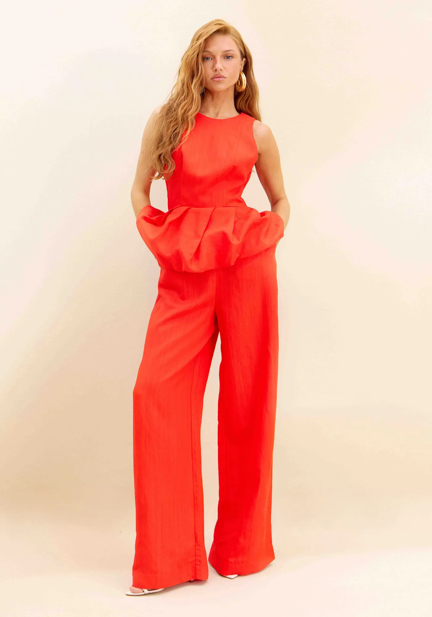 Macacão Longo Balonê Com Linho