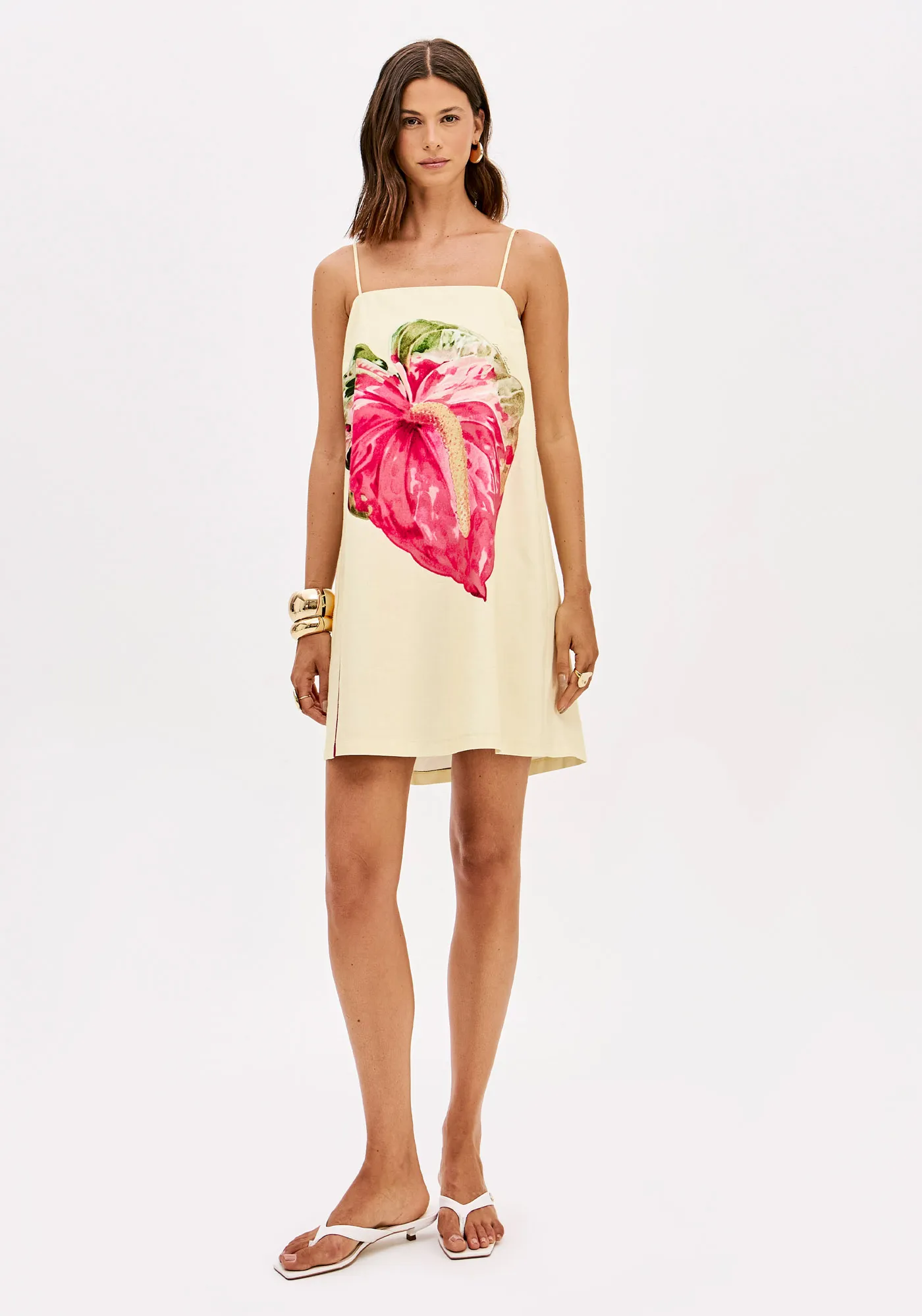 Vestido Curto De Alças Estampado