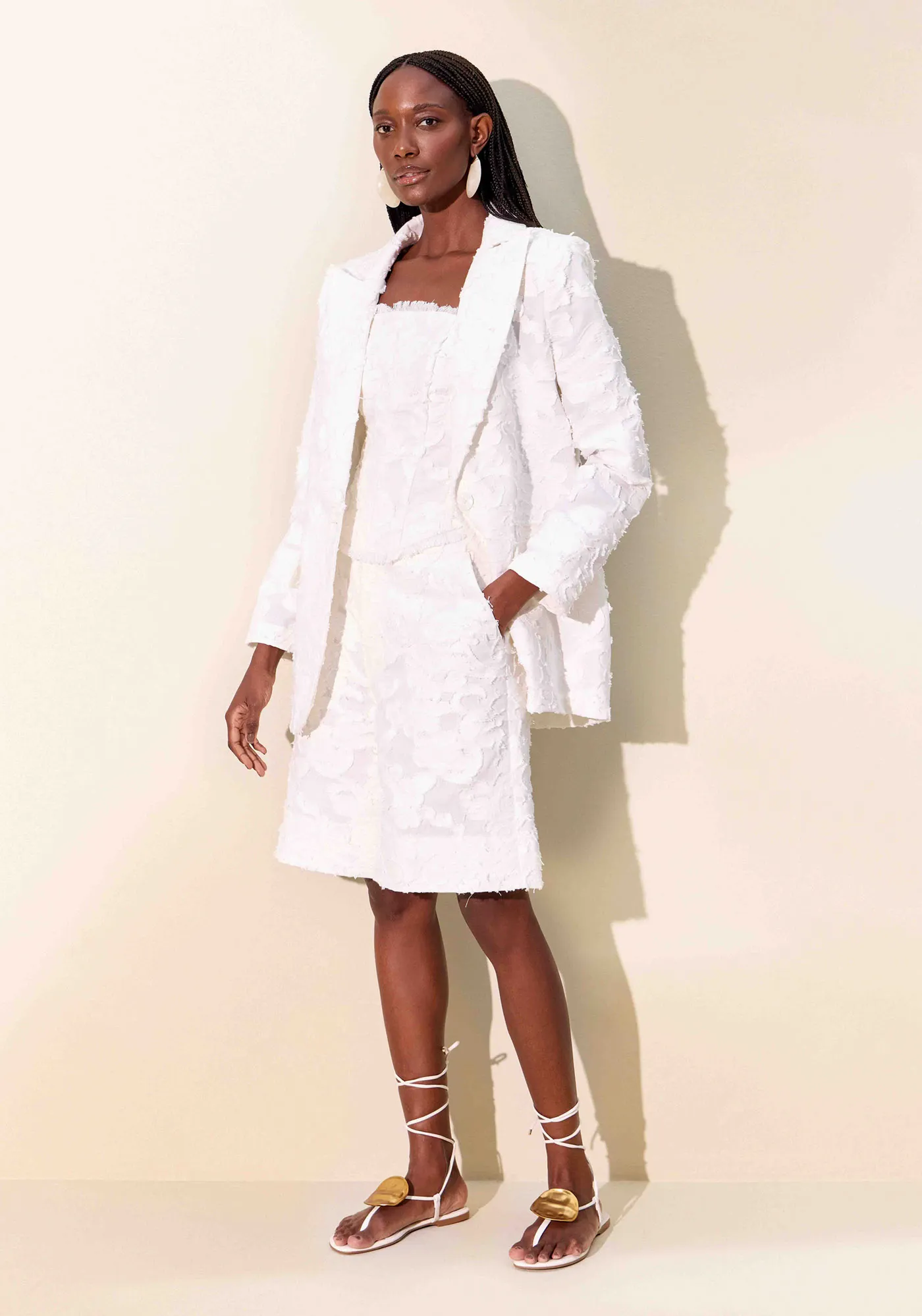 Blazer Jacquard Tradicional Manga Longa