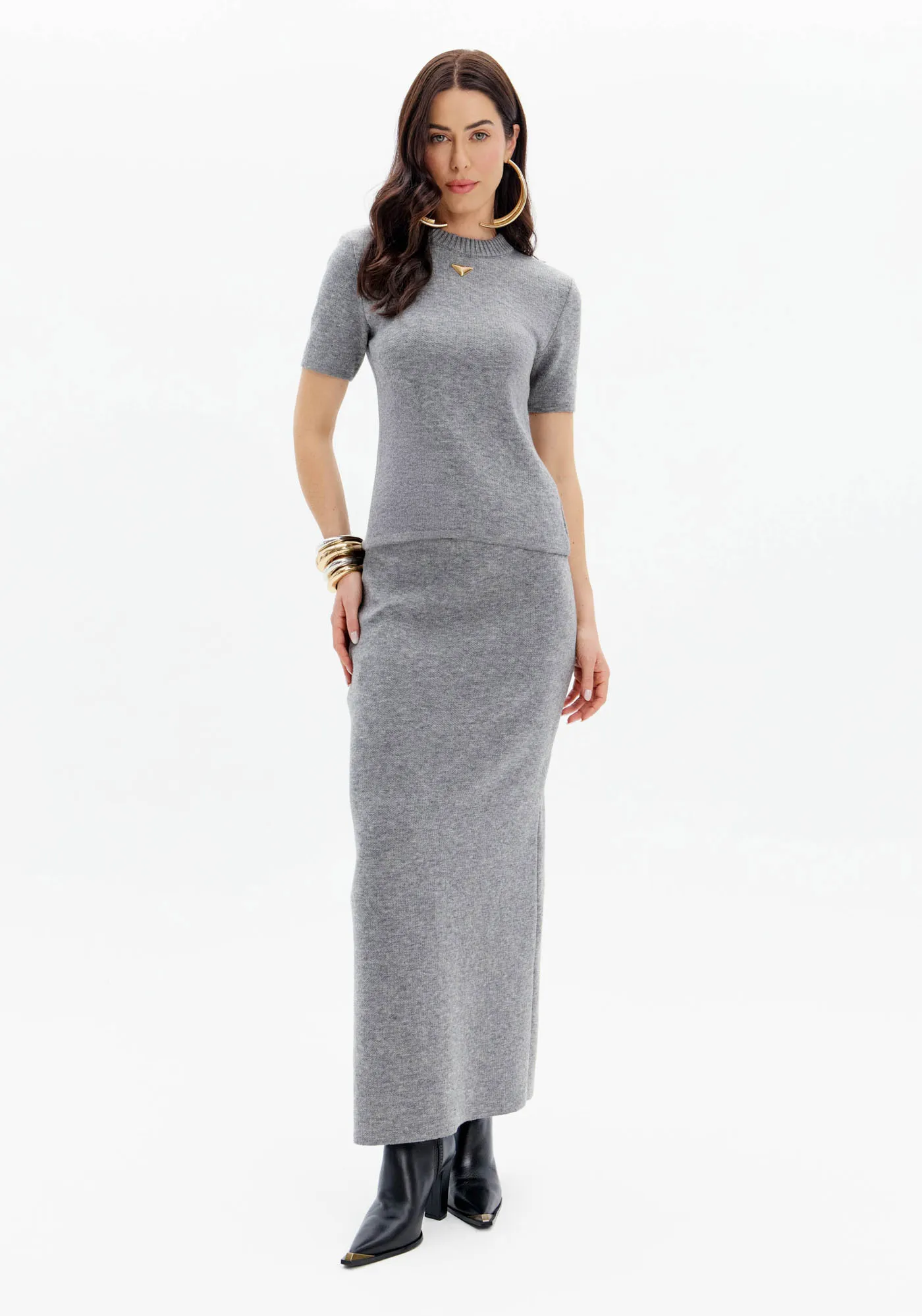 Saia Tricot Reta Super Midi