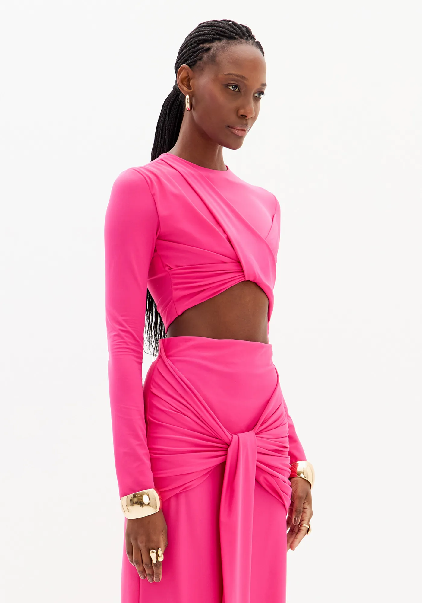 Blusa Cropped Justa Mangas Longas