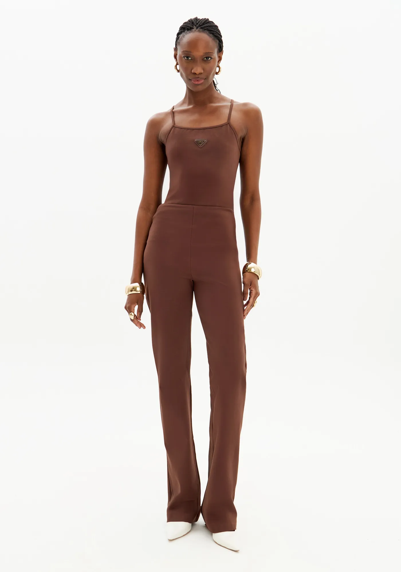 Calça Slim Básica Cintura Alta