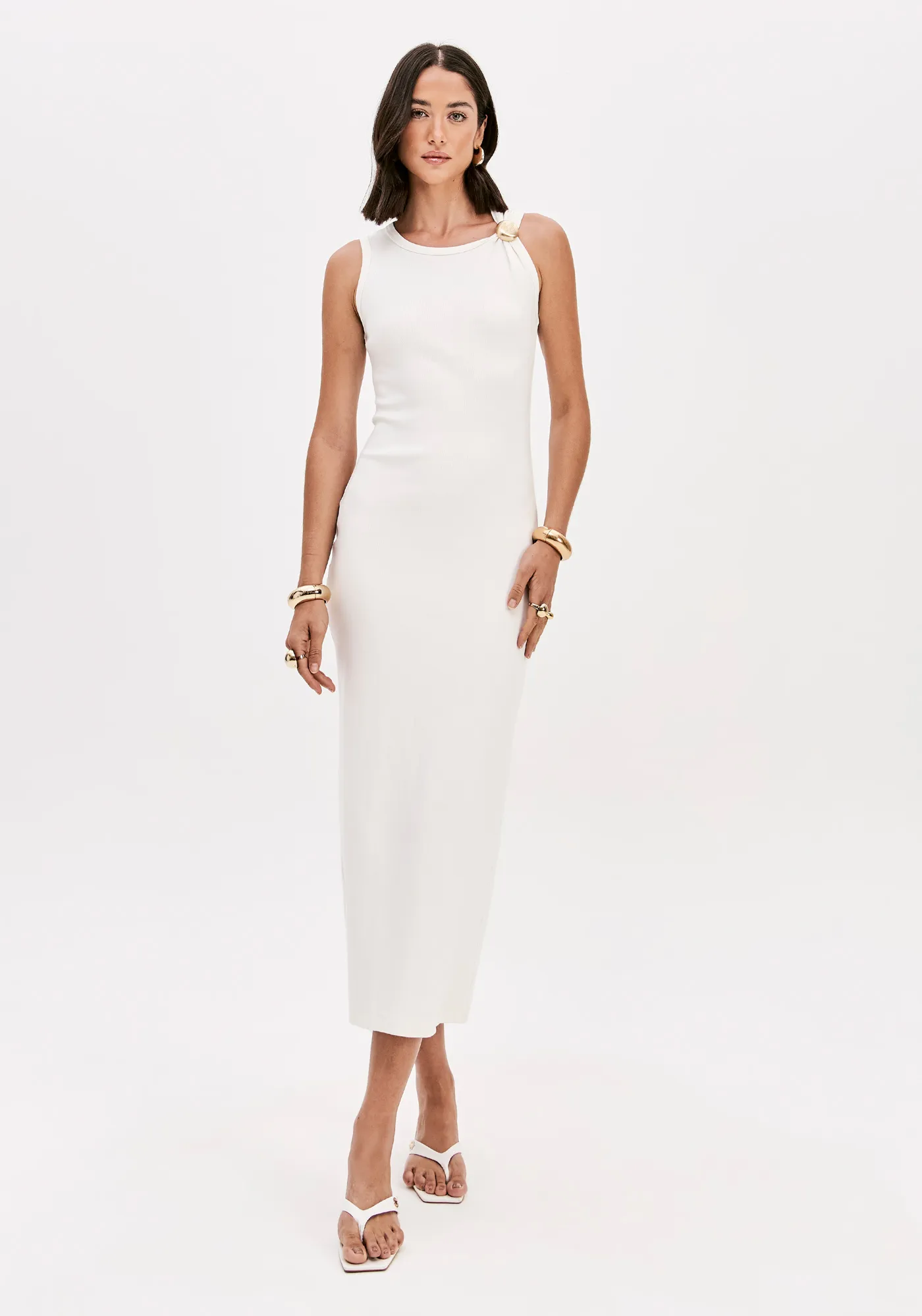 Vestido Super Midi Com Aviamento